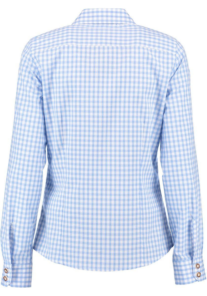 OS Trachten Trachtenbluse Qorru Taillierte Langarmbluse mit Hirsch-Stickere günstig online kaufen