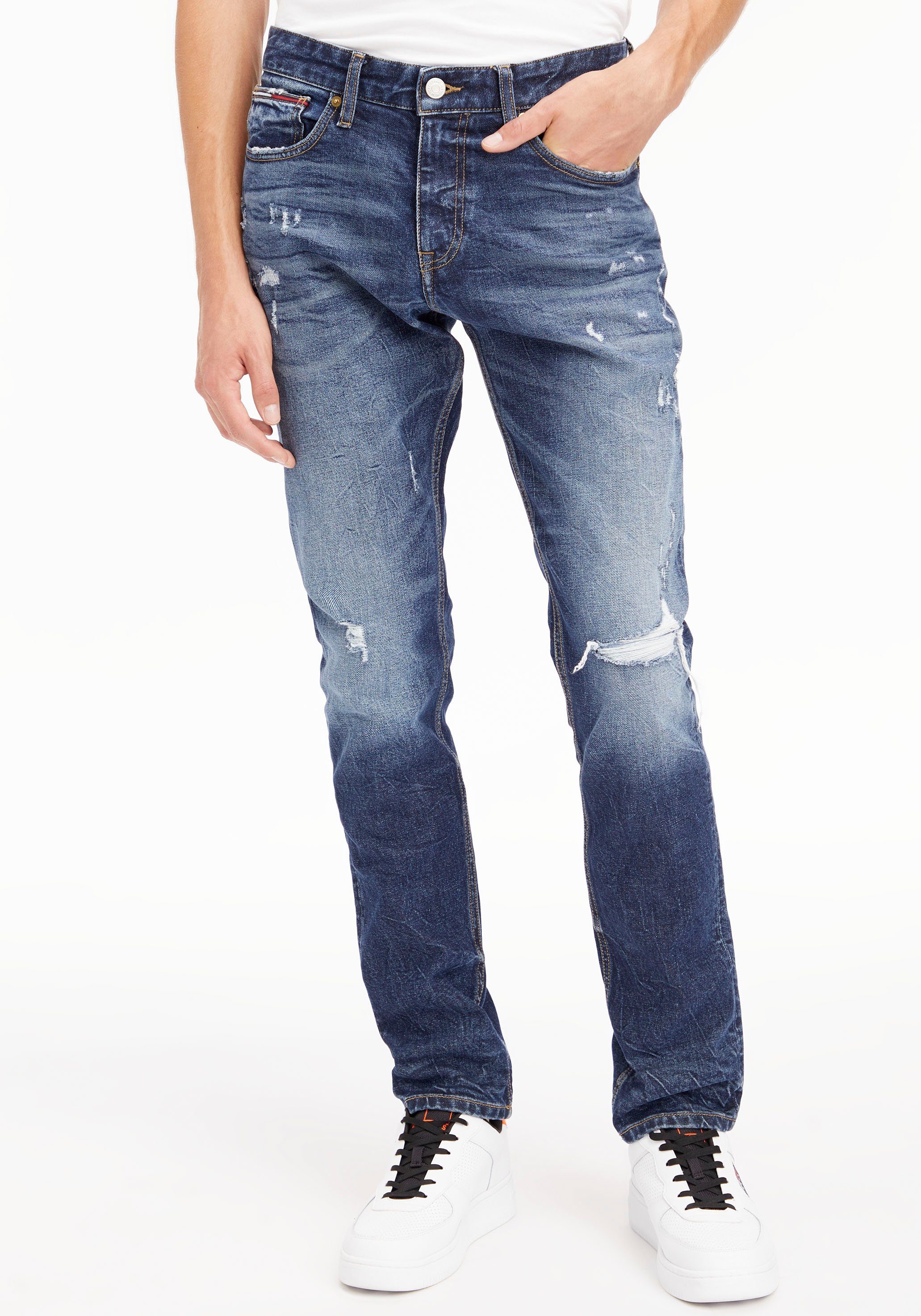 Tommy SLIM BJ BG Slim-fit-Jeans mit SCANTON Denim Jeans Rissen