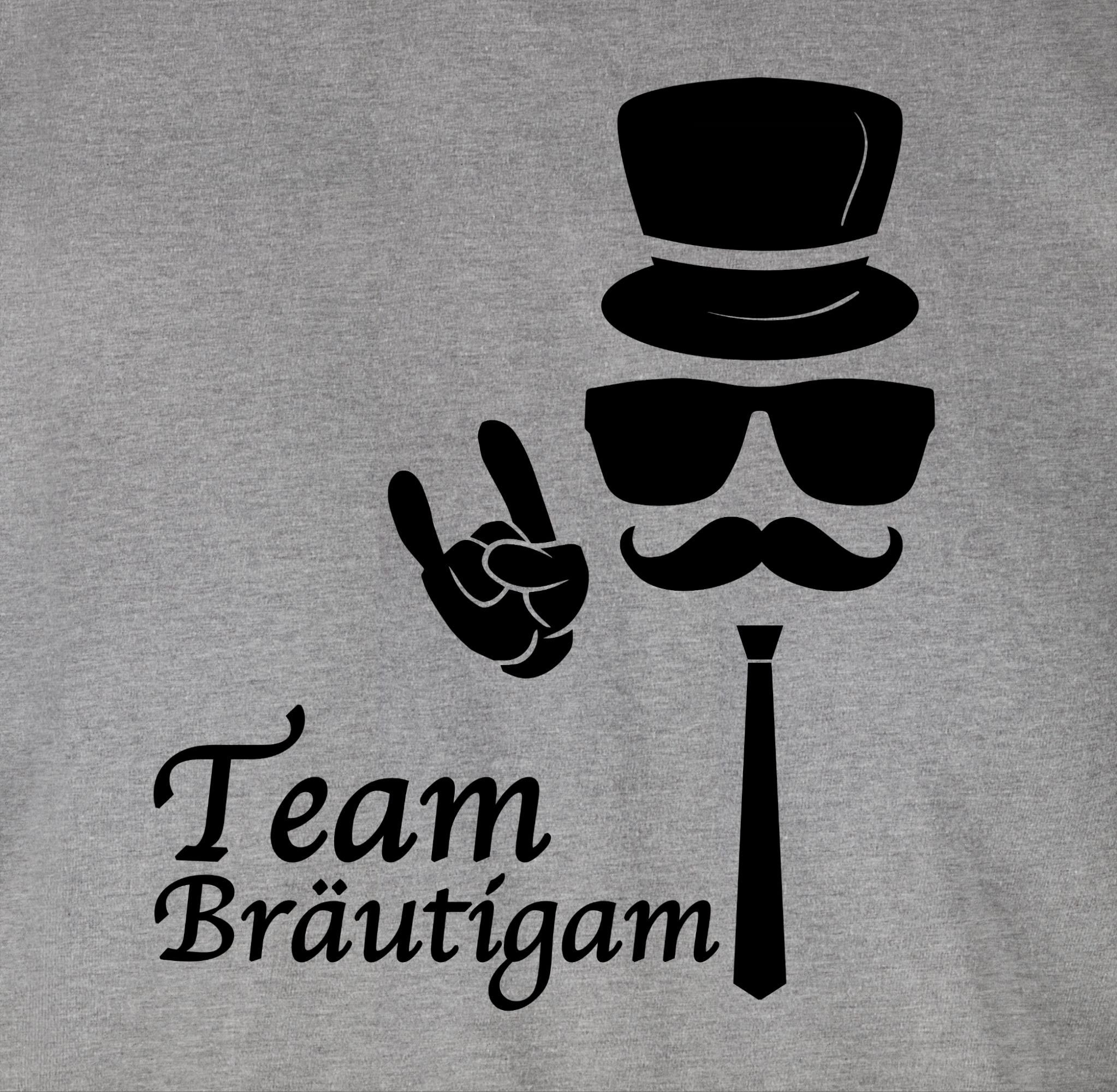 Shirtracer T-Shirt Team Bräutigam Hipster Männer meliert 02 JGA Grau