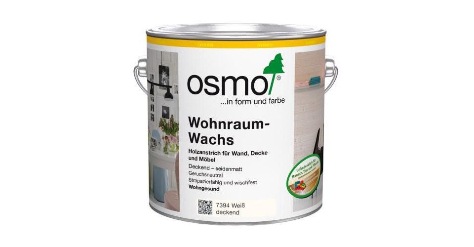 Osmo Hartholzöl Osmo Wohnraum - Wachs 2,5 l, weiß deckend