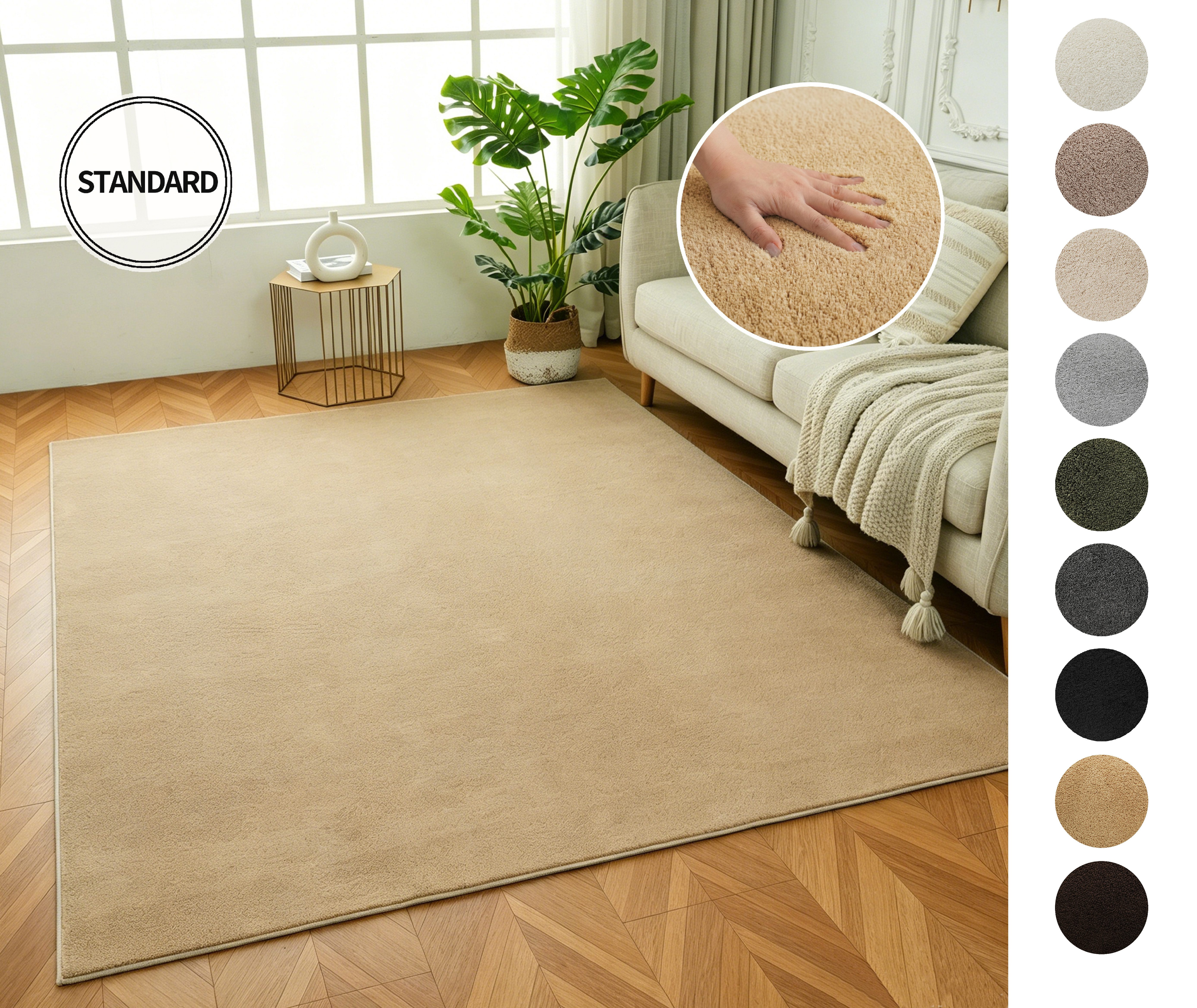 OTTO home Teppich Cali, in Standard- und Premium-Qualität, 13 mm oder 16 mm Höhe, rechteckig, Uni-Farben, kuschelig, & weich, waschbar, Wohnzimmer, Schlafzimmer