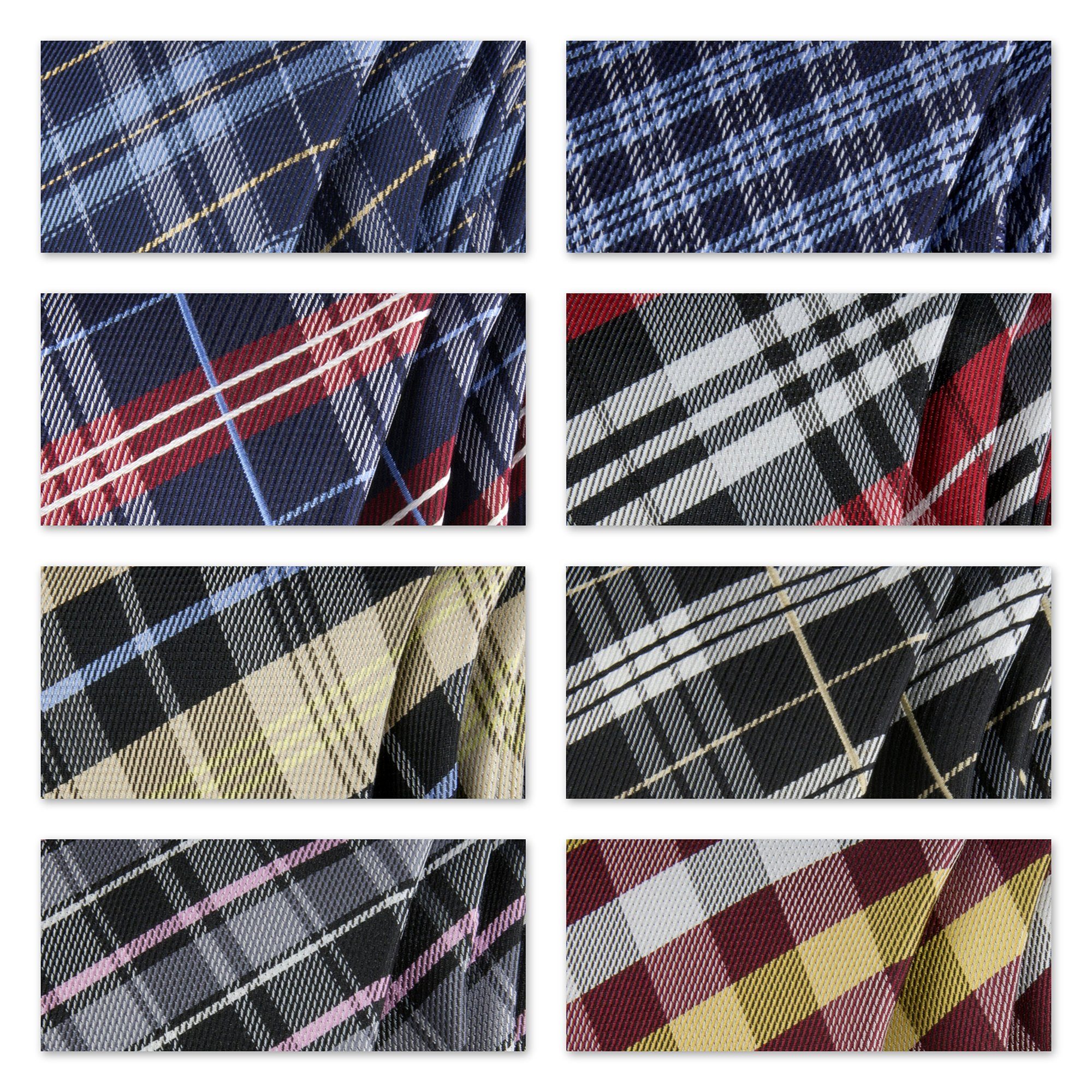 GASSANI Krawatte Slim Karo Herren-Schlips Anzug Schmal Geschenkverpackung) Kariert Businesskrawatte, Plaid, Geschenk-Box mit Tartan, Seide-Touch In Schotten-Karo, Karomuster, Glencheck-Design, Retro Feinen Reinrot Männer Hell-Rot inkl 2-St., Silber-Grau Binder, Hell-Grau Streifen, Blech-Spardose, Dose (Set, Sakko Lichtgrau Schwarz Feuerrot zum