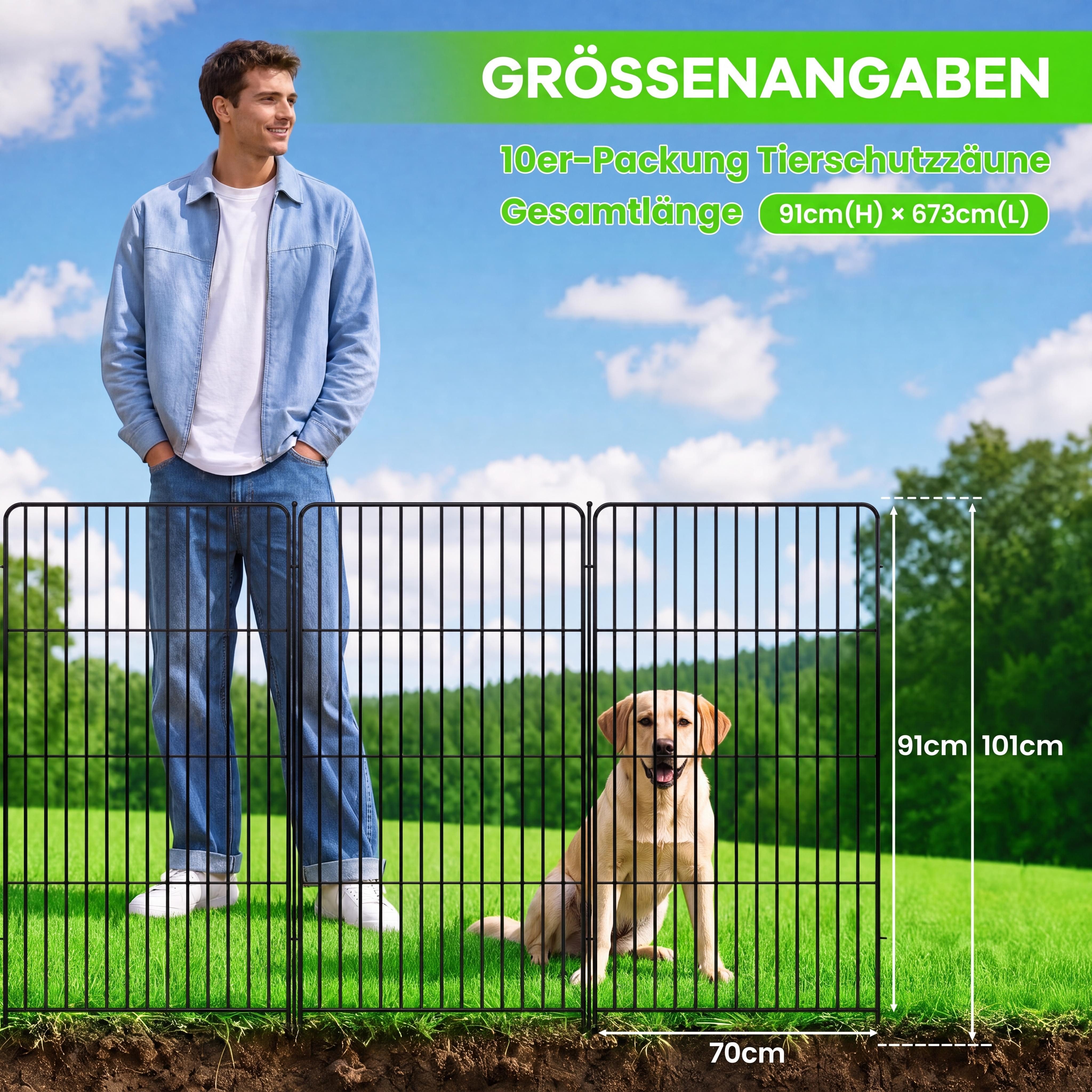 GarveeMore Zaunpfosten Gartenzaun für den Außenbereich, Tierbarriere, Rostfreies Metall – Bild 2 von 5
