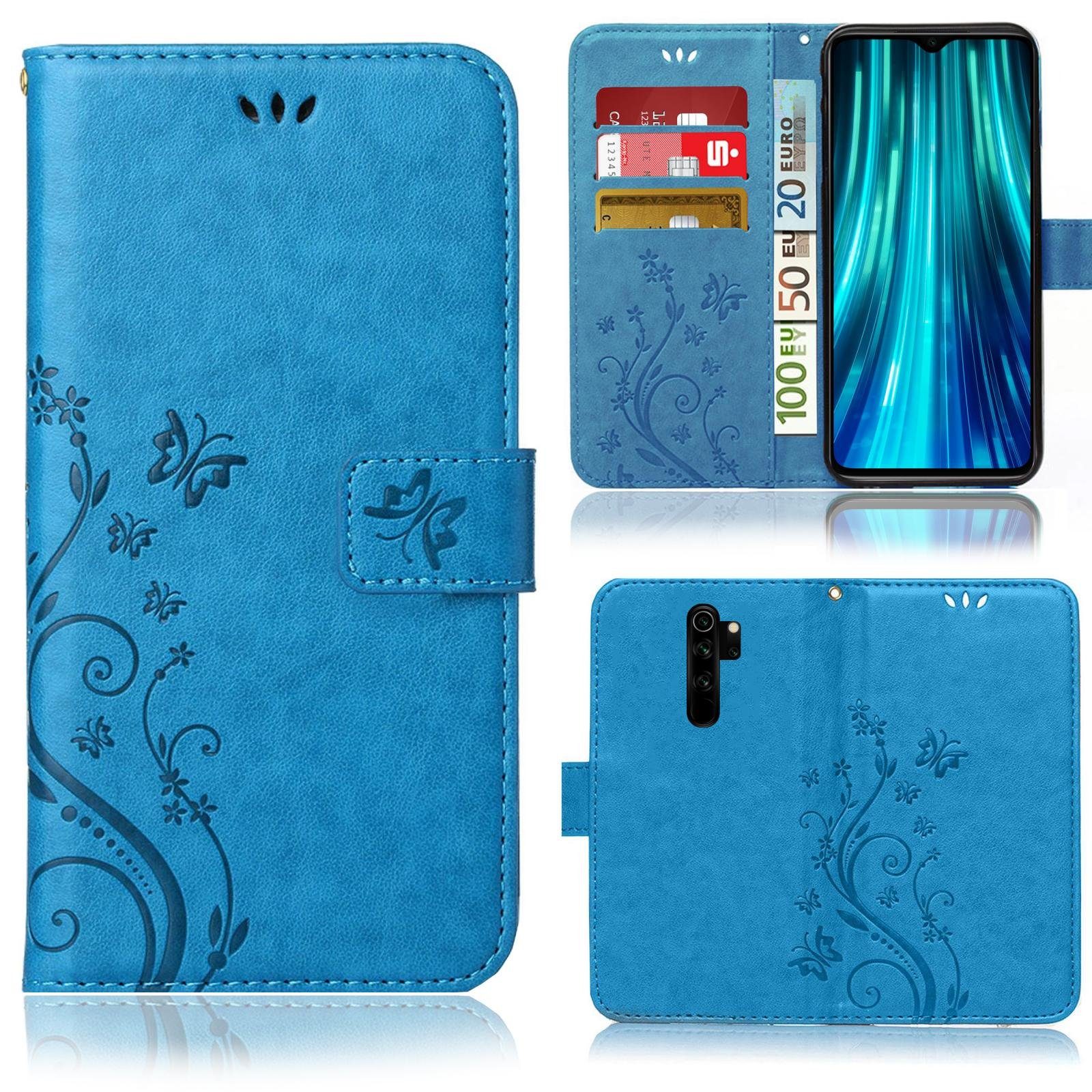 Numerva Handyhülle Bookstyle Flower für Xiaomi Redmi Note 8 Pro, Handy Tasche Schutzhülle Klapphülle Flip Cover mit Blumenmuster