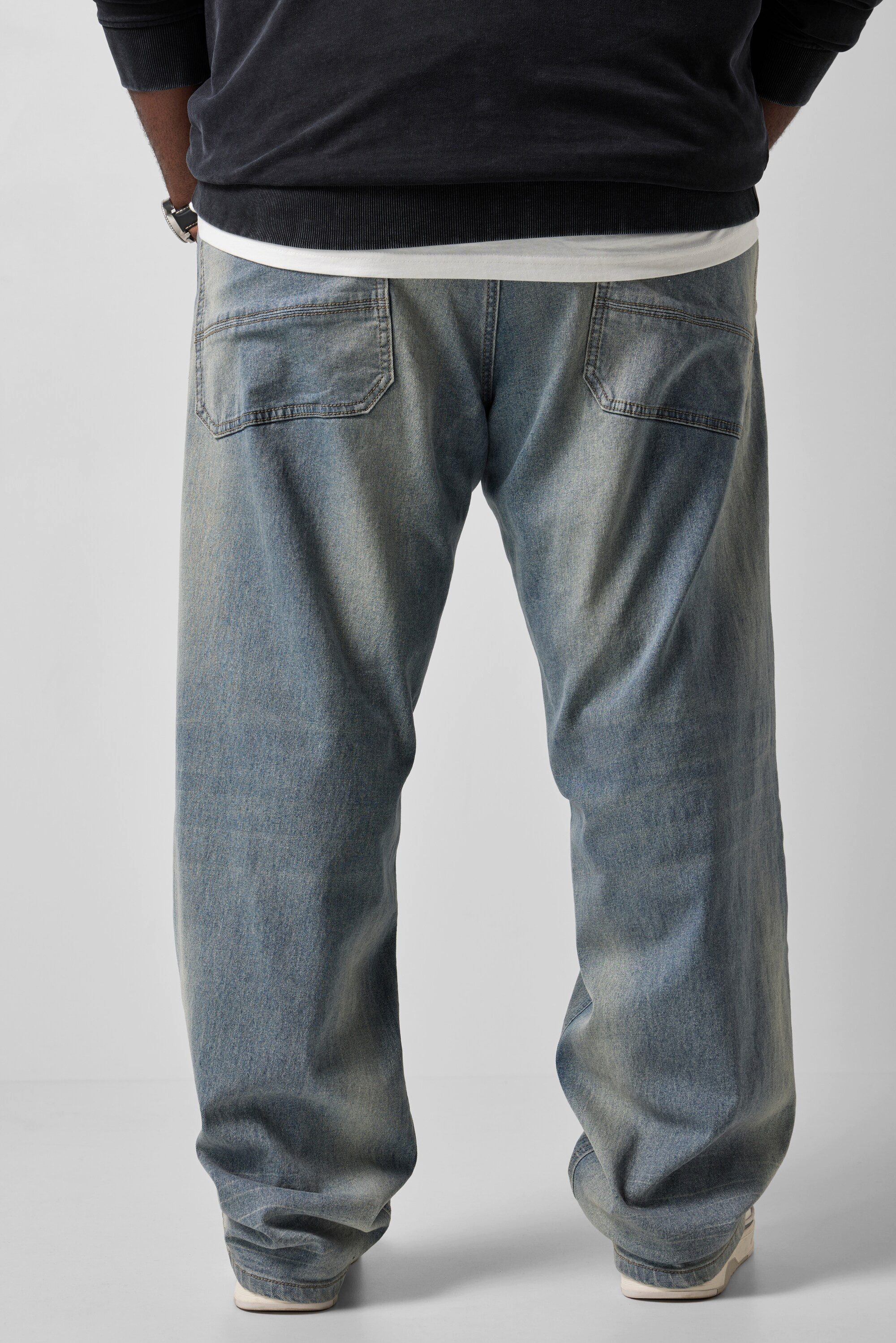 STHUGE 5-Pocket-Jeans Jeans Baggy Fit 5-Pocket bleached Denim destroyed – Bild 3 von 5