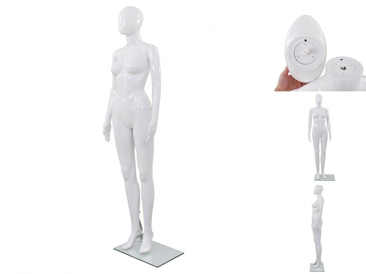 Schneiderpuppe Weibliche Schaufensterpuppe mit Glassockel Weiß 175 cm Ankleidepuppe