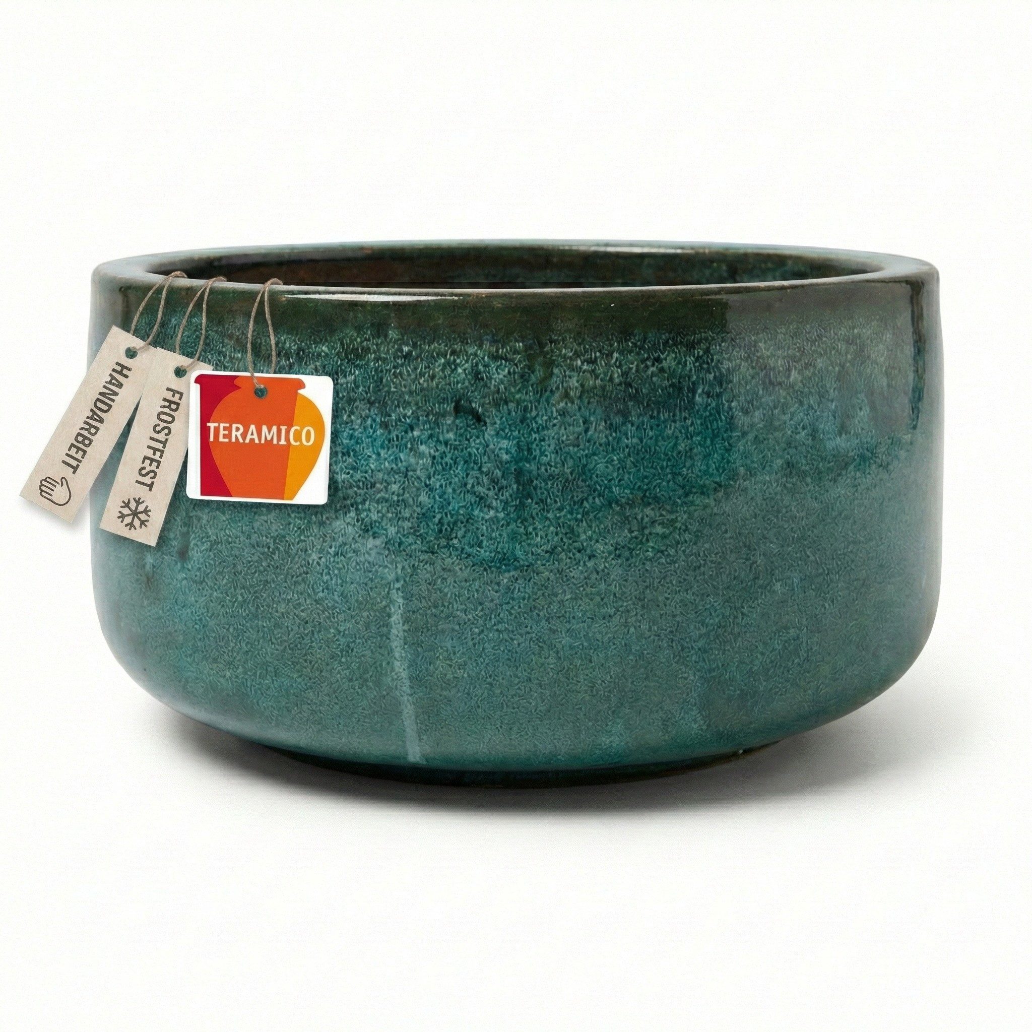 Teramico Blumentopf Pflanzgefäß Schale "Amsterdam" Moosgrün Ø 21 - 38 cm Frostfest (1 St), Frostfest, UV-Fest