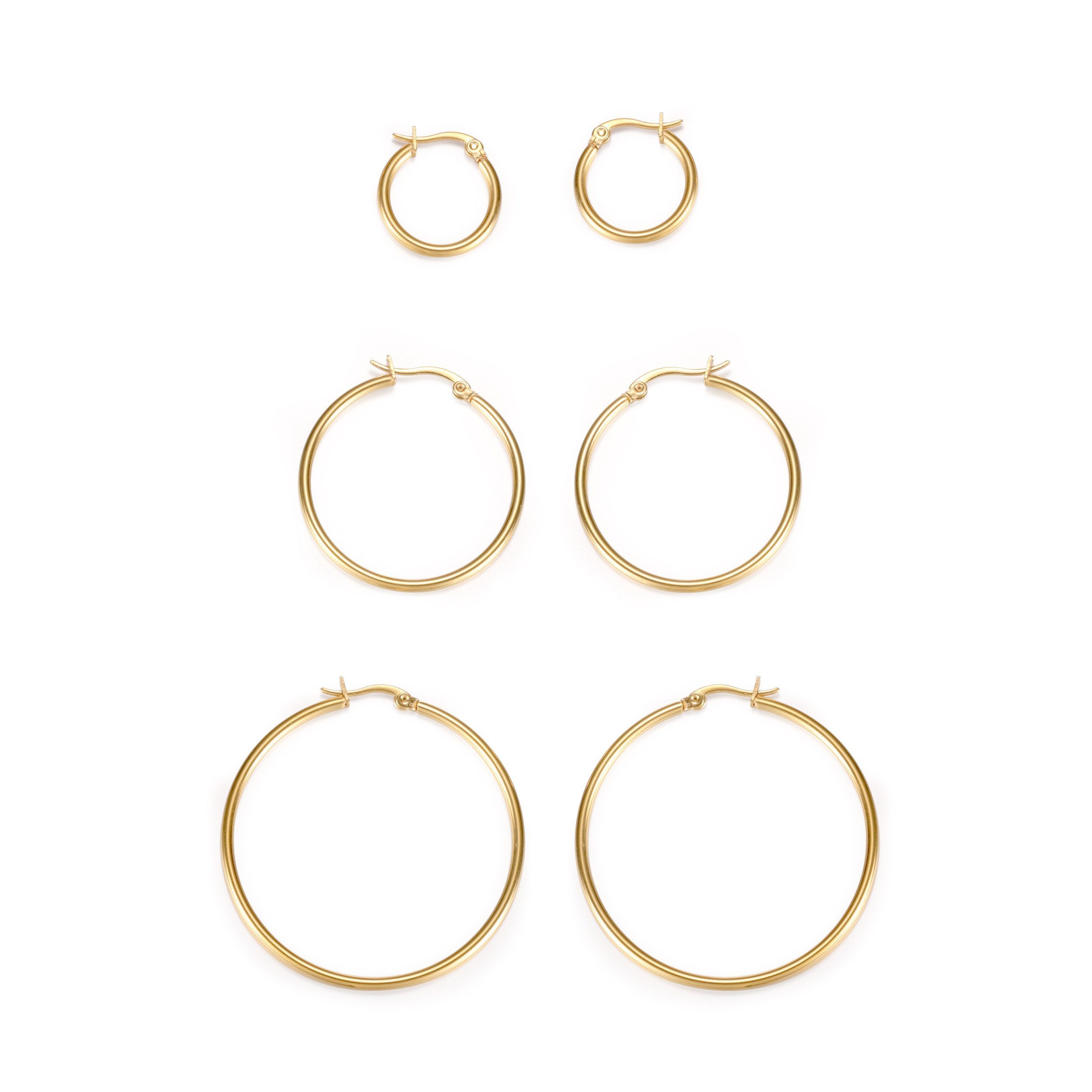 M-Diamant Creolen-Set Creolen-Set GOLDEN TRIO – 3 Paar goldfarbene Edelstah günstig online kaufen