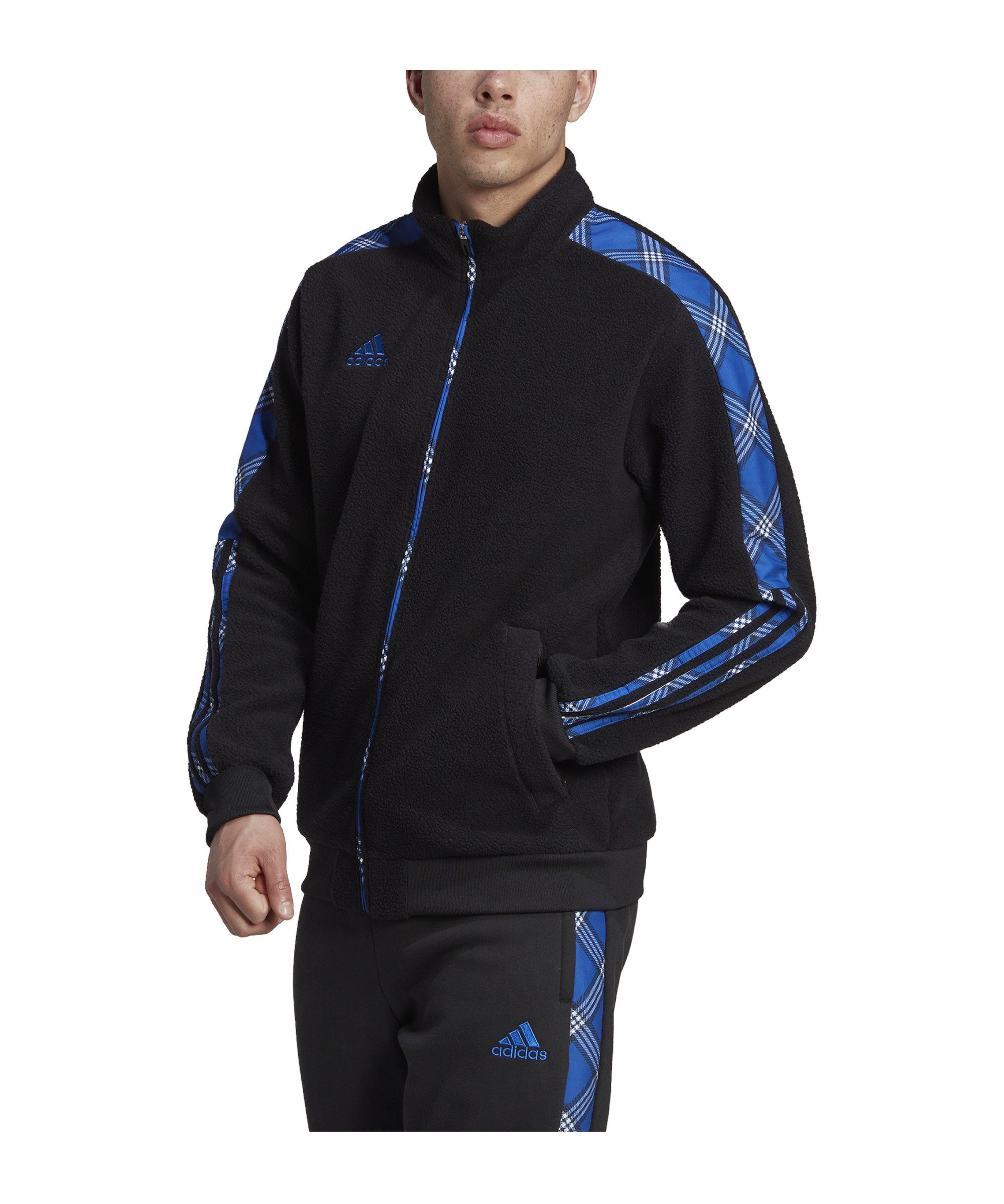 Jacke Sweatjacke WR Tracktop Fleece schwarzblau adidas Performance Tiro