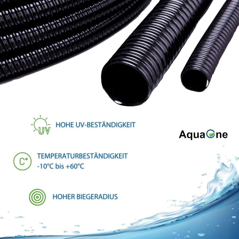 Aquaone Spiralschlauch AquaOne Teichschlauch Spiralschlauch 32 mm 1" Meterware schwarz Top Qualität Rolle pvc lichtundurchlässig Pumpe Filter – Bild 4 von 5
