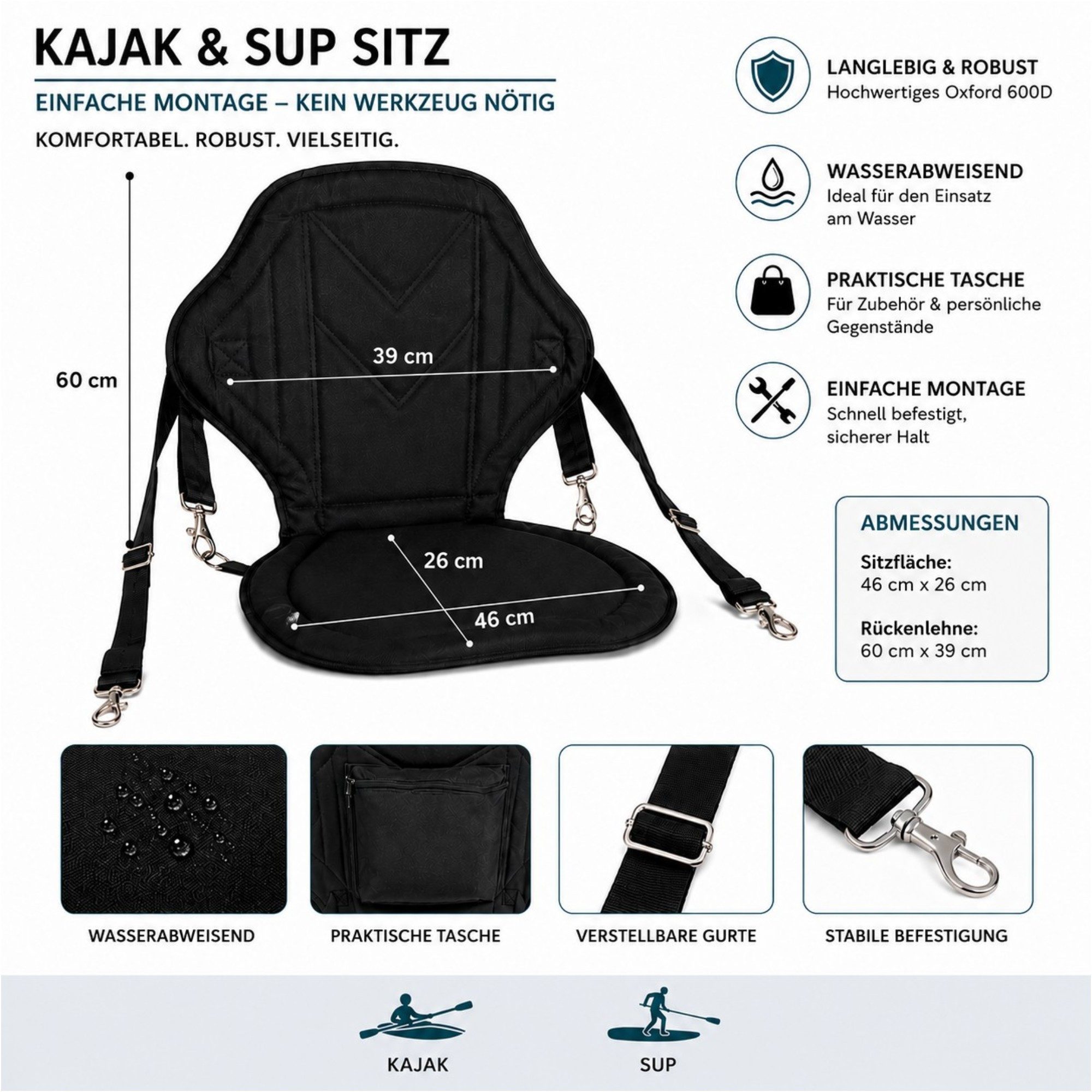 SkinStar SUP-Board Aqualust SUP Board Kajaksitz Stand Up Paddle Kajak Sitz iSUP Surfboard