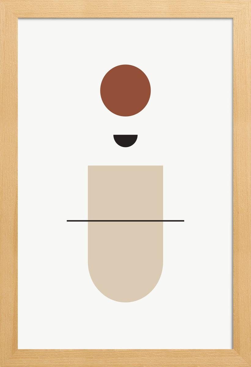 Juniqe Poster Poster mit Holzrahmen, Pure (1 St), Fine-Art-Print in Galeriequalität mit einem 1 cm breiten, weißen Rand Braun & Cremeweiß