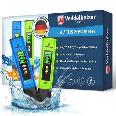 Veddelholzer Garten Pooltester pH Wert Messgerät pool Thermometer pH TDS EC und Temperatur 4 in 1 Set