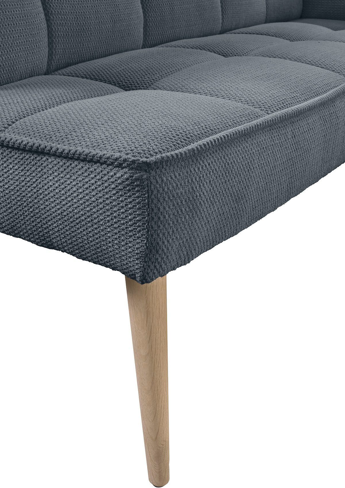 exxpo - sofa fashion Eckbank Latte, moderne Sitz- und Rückensteppung, bequem und elegant, hoher Holzfuß