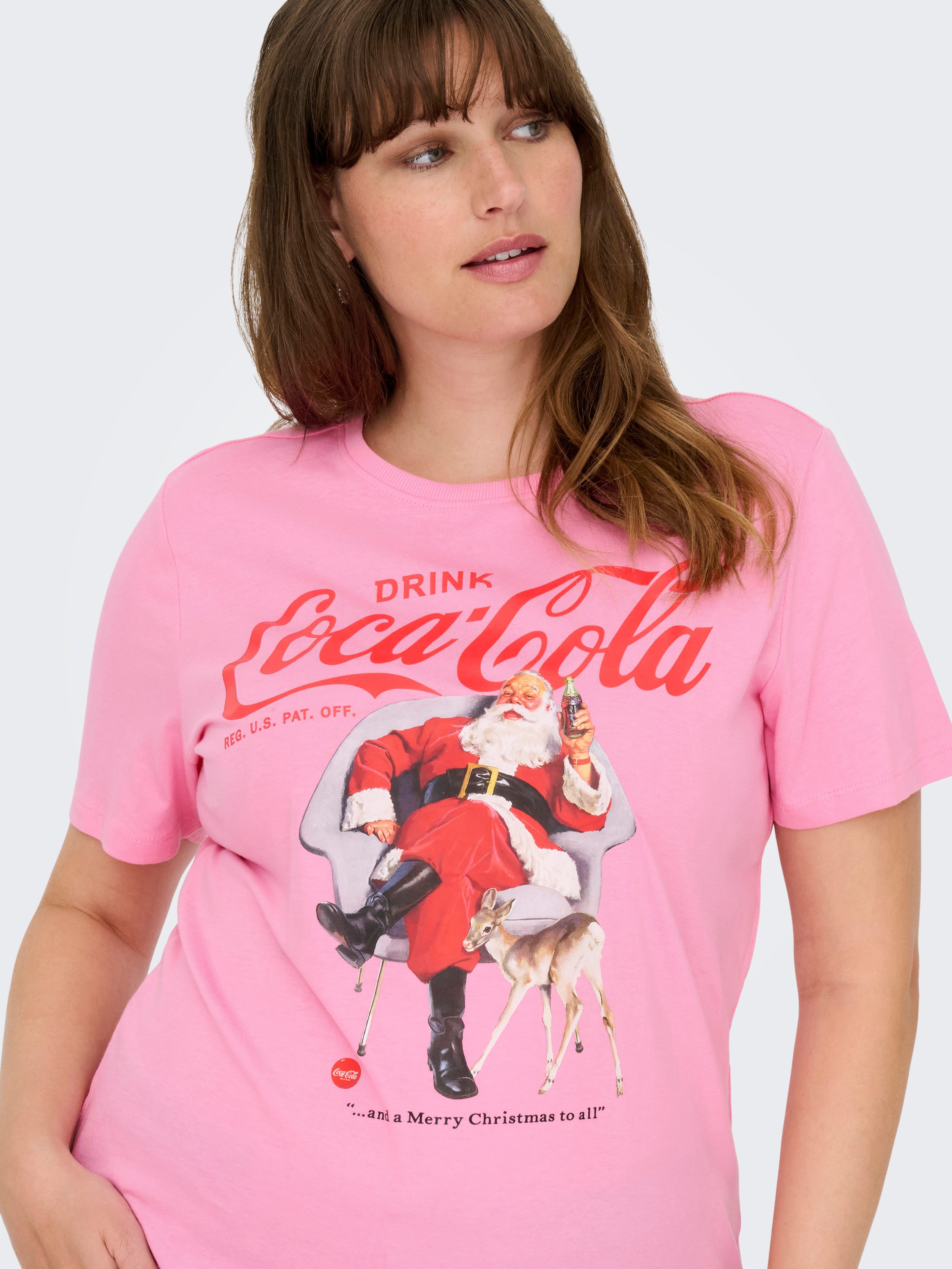 ONLY CARMAKOMA Kurzarmshirt CARCOCA COLA XMAS LIFE S/S TOP JRS – Bild 3 von 5