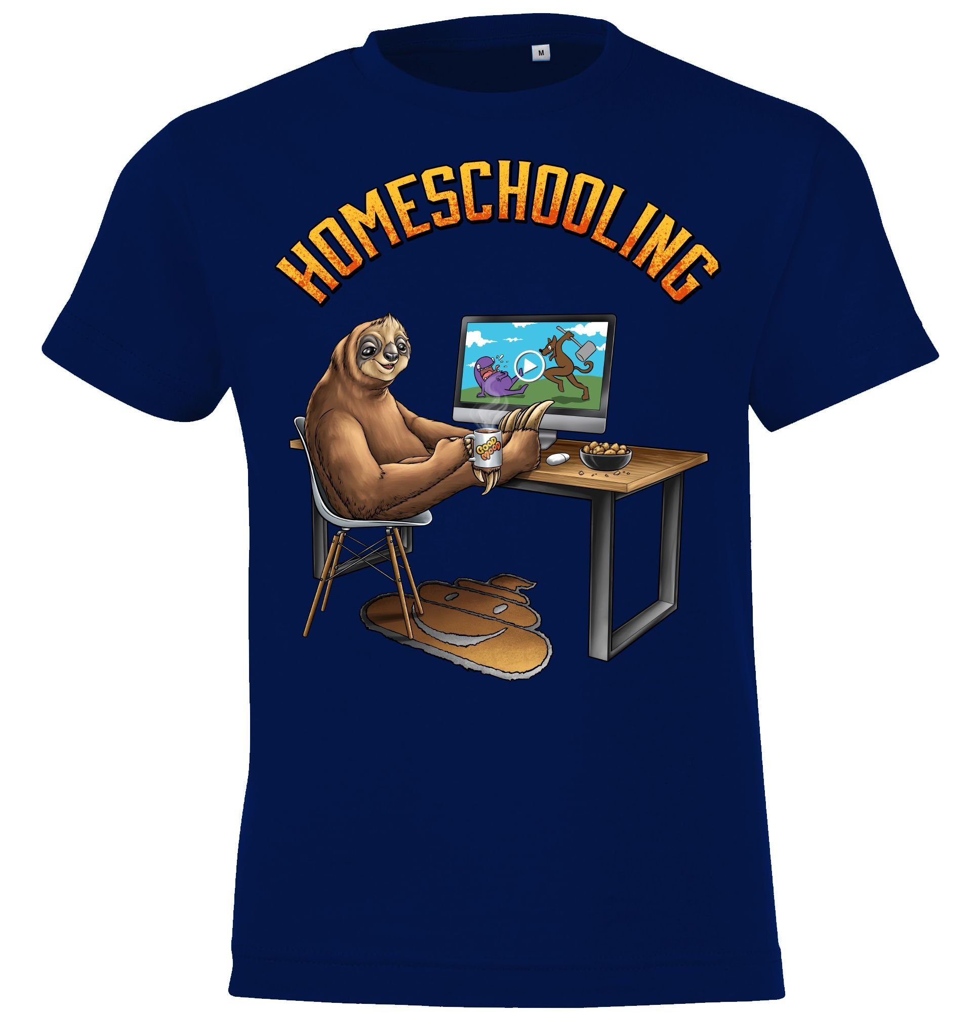 Fun Youth T-Shirt Homeschooling Navyblau lustigem Kinder Designz T-Shirt Print mit
