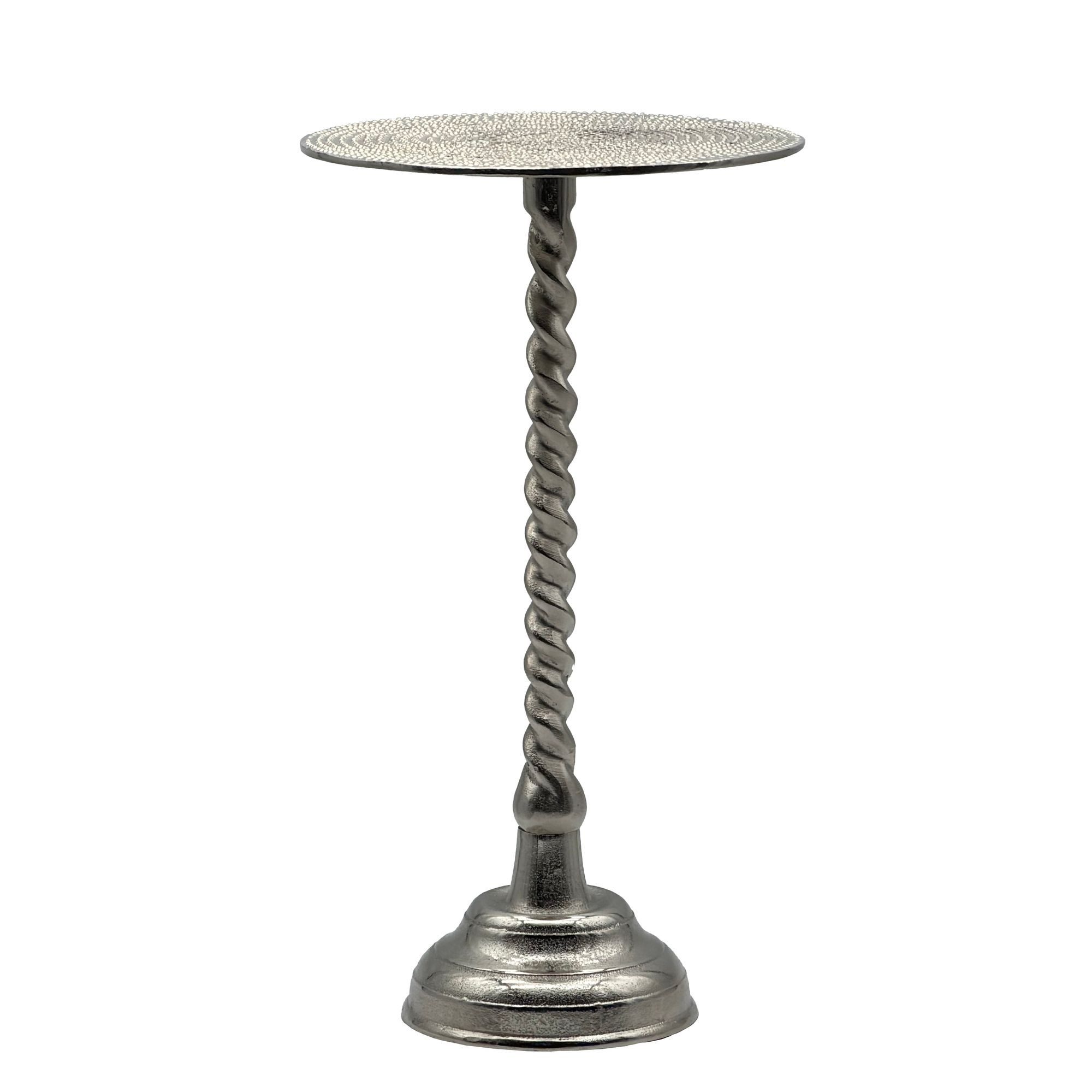 Wohnling Beistelltisch WL7.493 Beistelltisch Anstelltisch Metall Wohnzimmertisch Dekotisch (Stilvolle Ablage für moderne Wohnräume), Elegantes Möbelstück mit gedrehter Säule