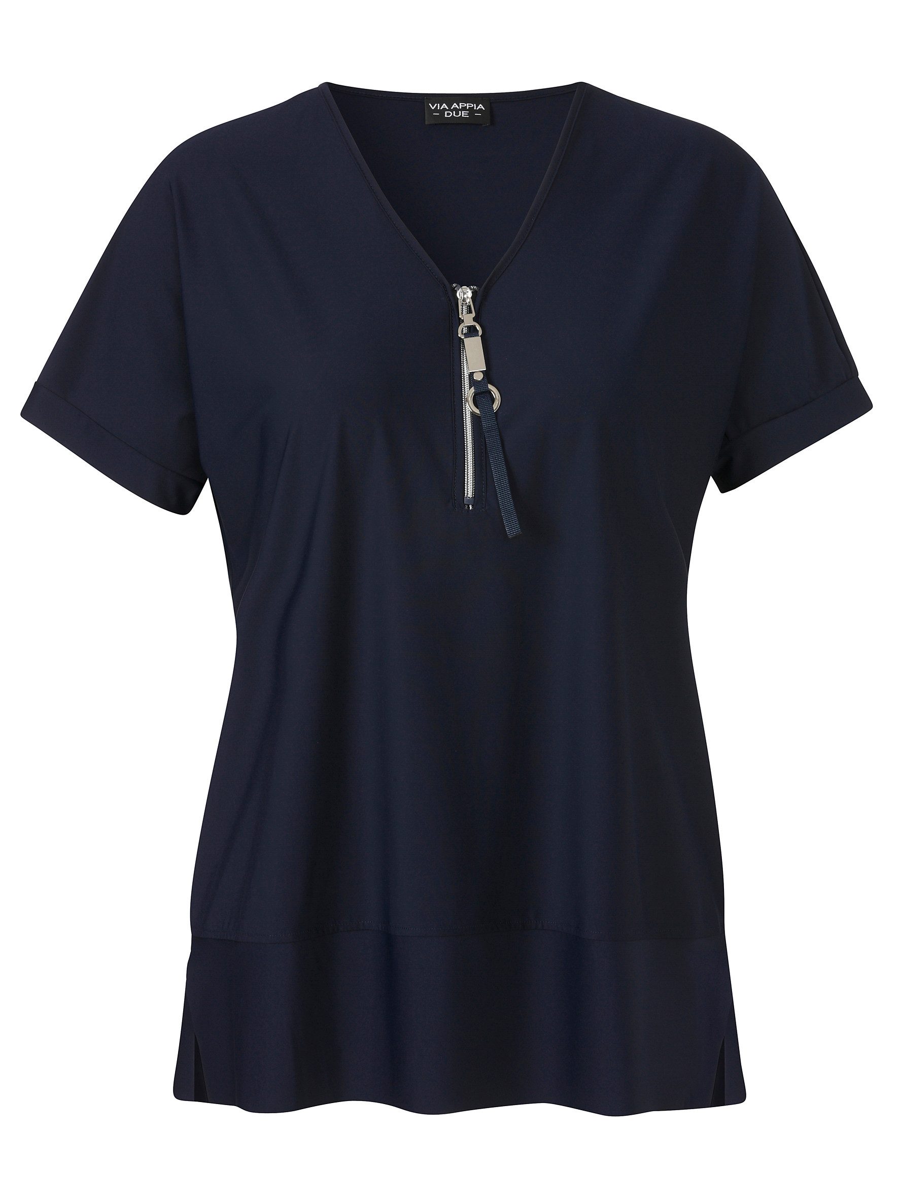 VIA APPIA T-Shirt T-Shirt V-Ausschnitt 1/2 Arm Zipper