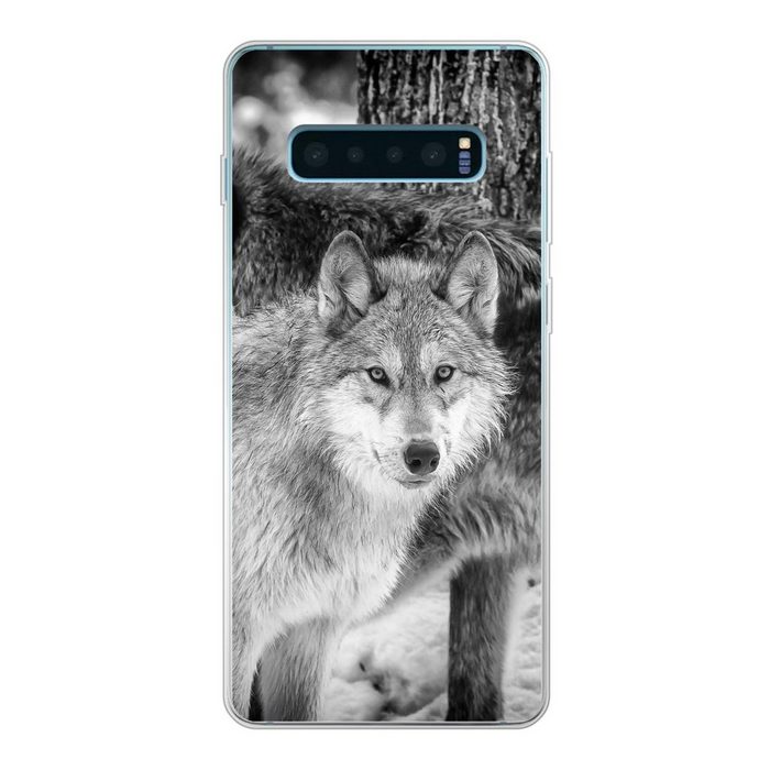MuchoWow Handyhülle Gruppe von Wölfen in Schwarz und Weiß Phone Case Handyhülle Samsung Galaxy S10 Lite Silikon Schutzhülle