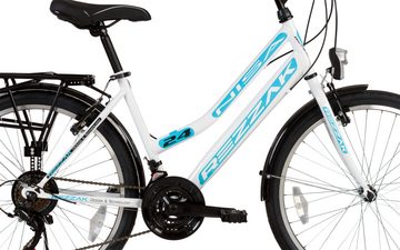 Rezzak Cityrad 24 zoll Mädchenfahrrad City Fahrrad Mädchen Kinder Fahrrad, 21 Gang Shimano, Kettenschaltung