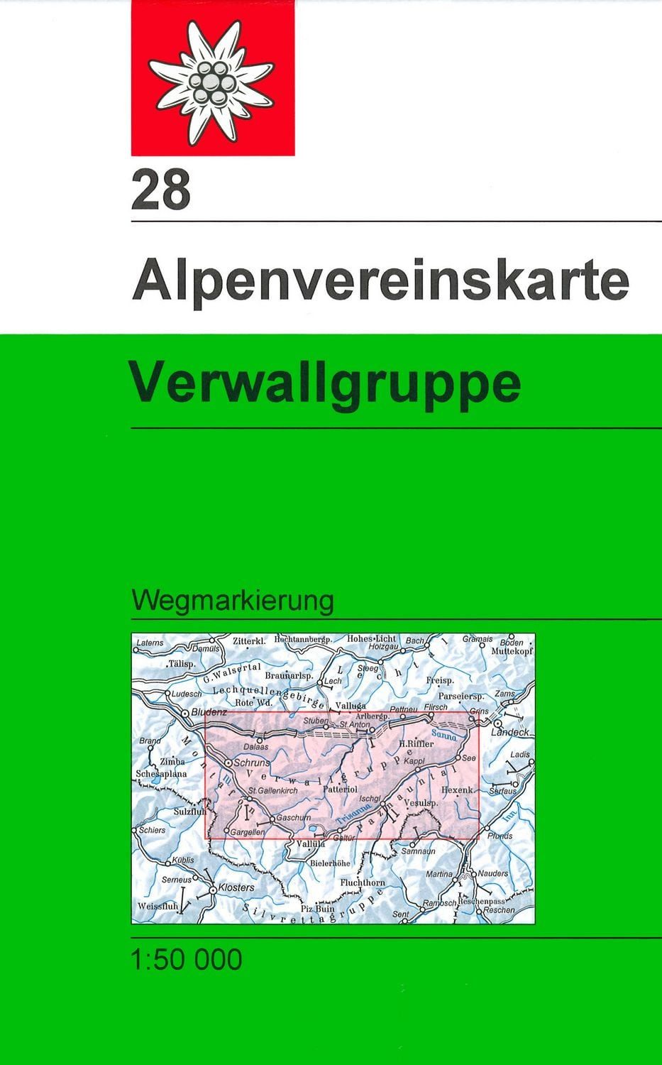 Verwallgruppe Topographische Karte 1:50.000 mit Wegmarkierungen / diverse