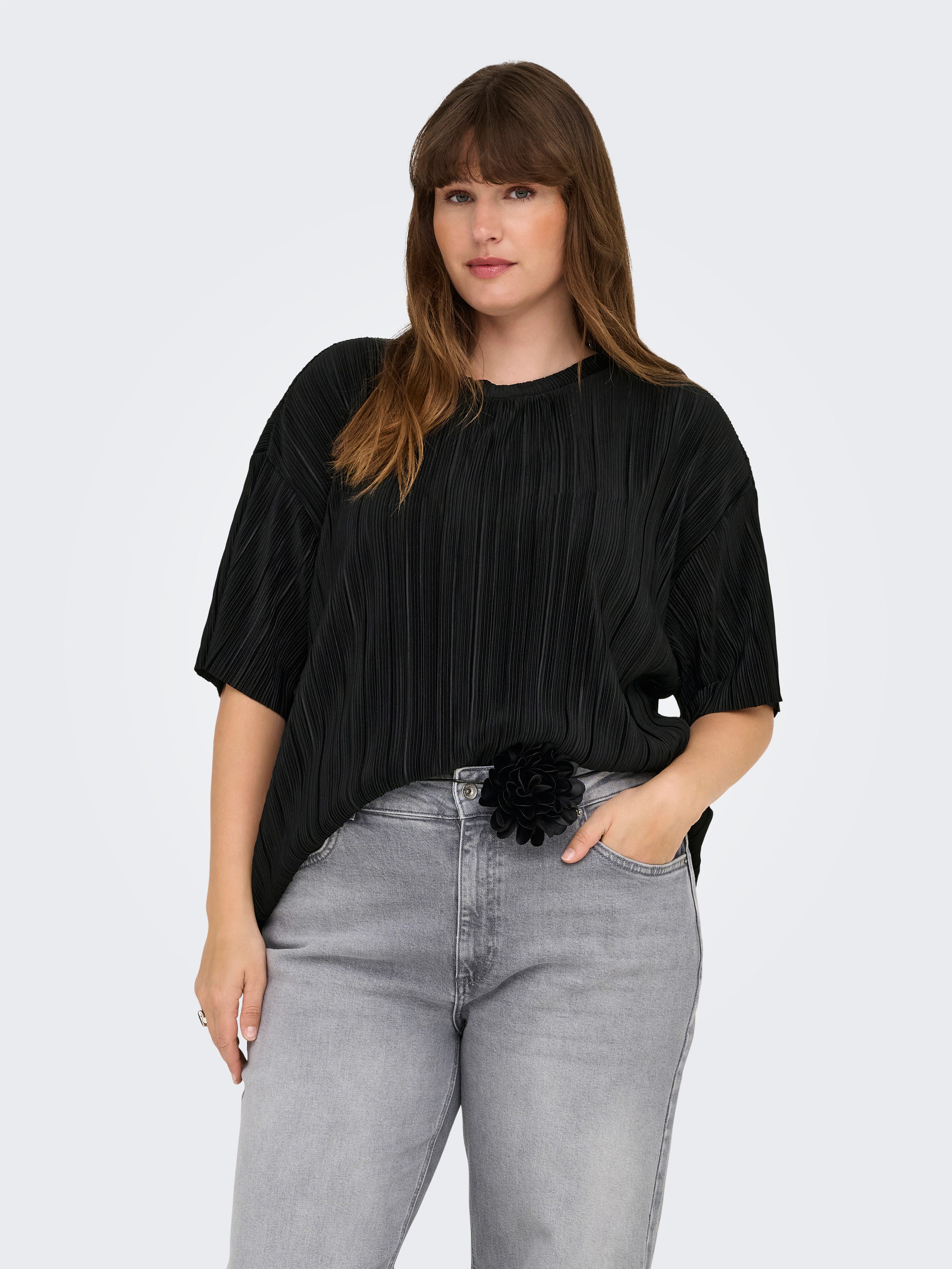 ONLY CARMAKOMA Plisseeshirt CARRAVENNA S/S PLISSE günstig online kaufen