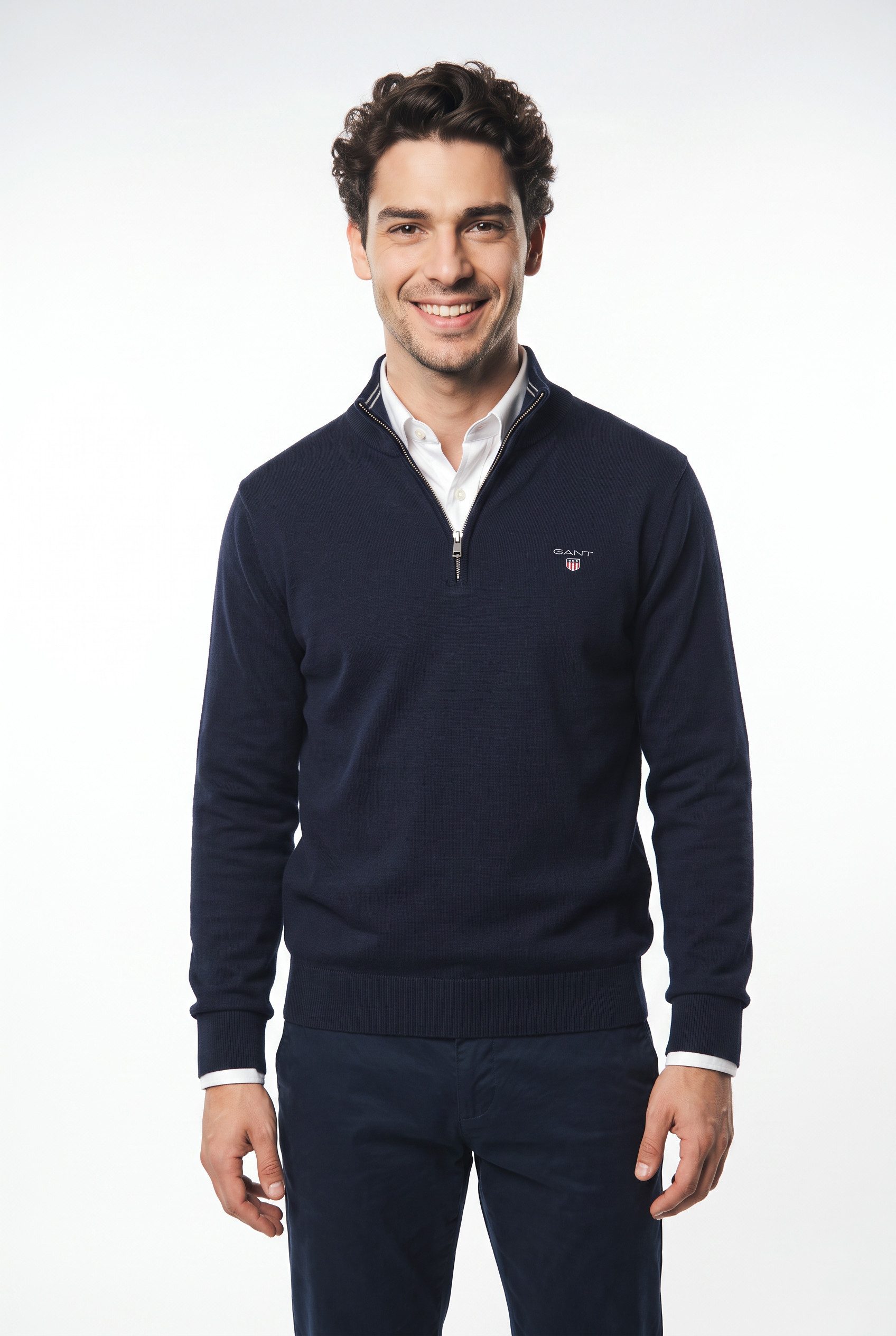 Gant Troyer CLASSIC COTTON HALF ZIP Regular fit mit Troyerkragen