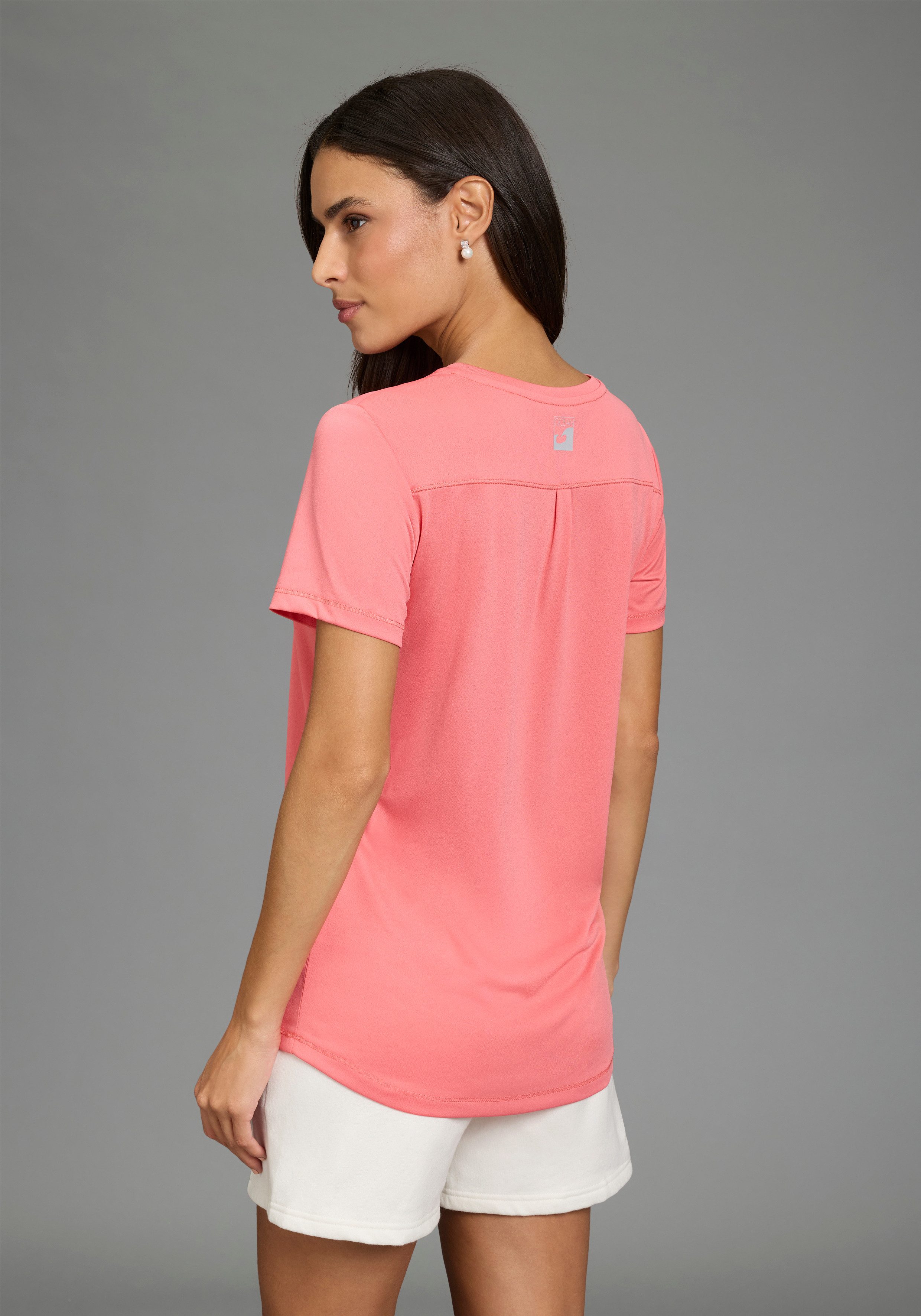 Ocean Sportswear Rundhalsshirt ausgestellte Passform, Kurzarm, unifarben, mit Logodrucken