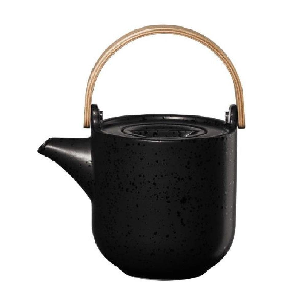 ASA SELECTION Kanne Asa Teekanne mit Holzgriff Coppa Kuro Schwarz (Klein)
