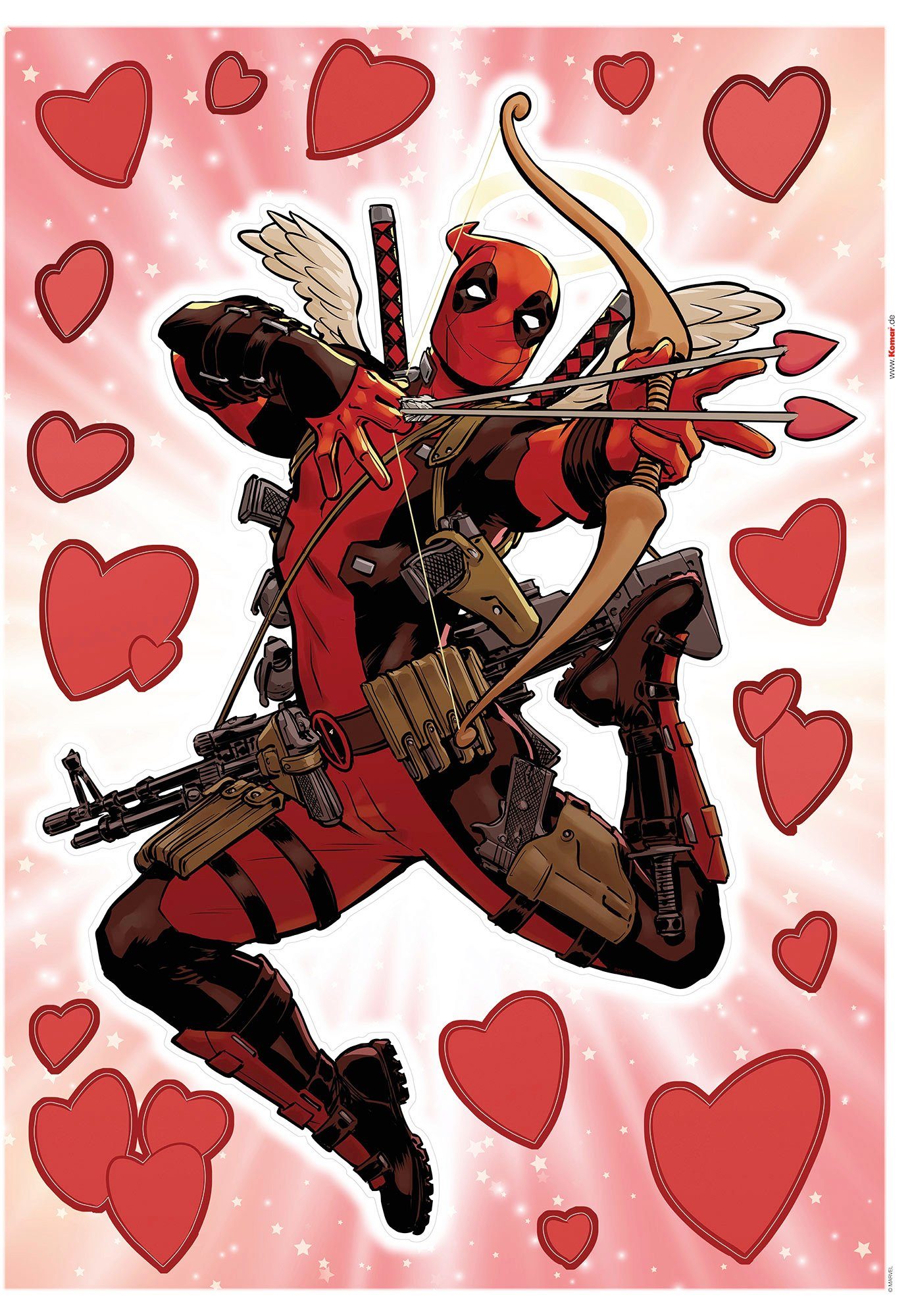 Komar Wandtattoo Deadpool Lovepool - Размер 50 x 70 cm (17 St), selbstklebend, Wandsticker, Kinderzimmer