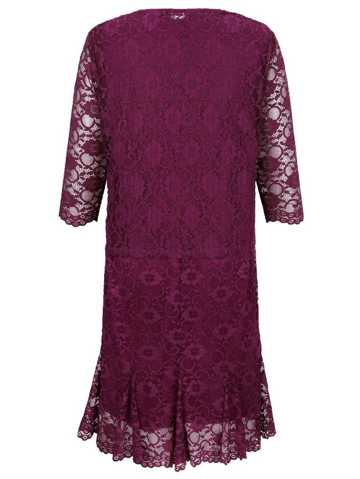 m. collection Set: Spitzenkleid und Bolero in edler Qualität in rosa