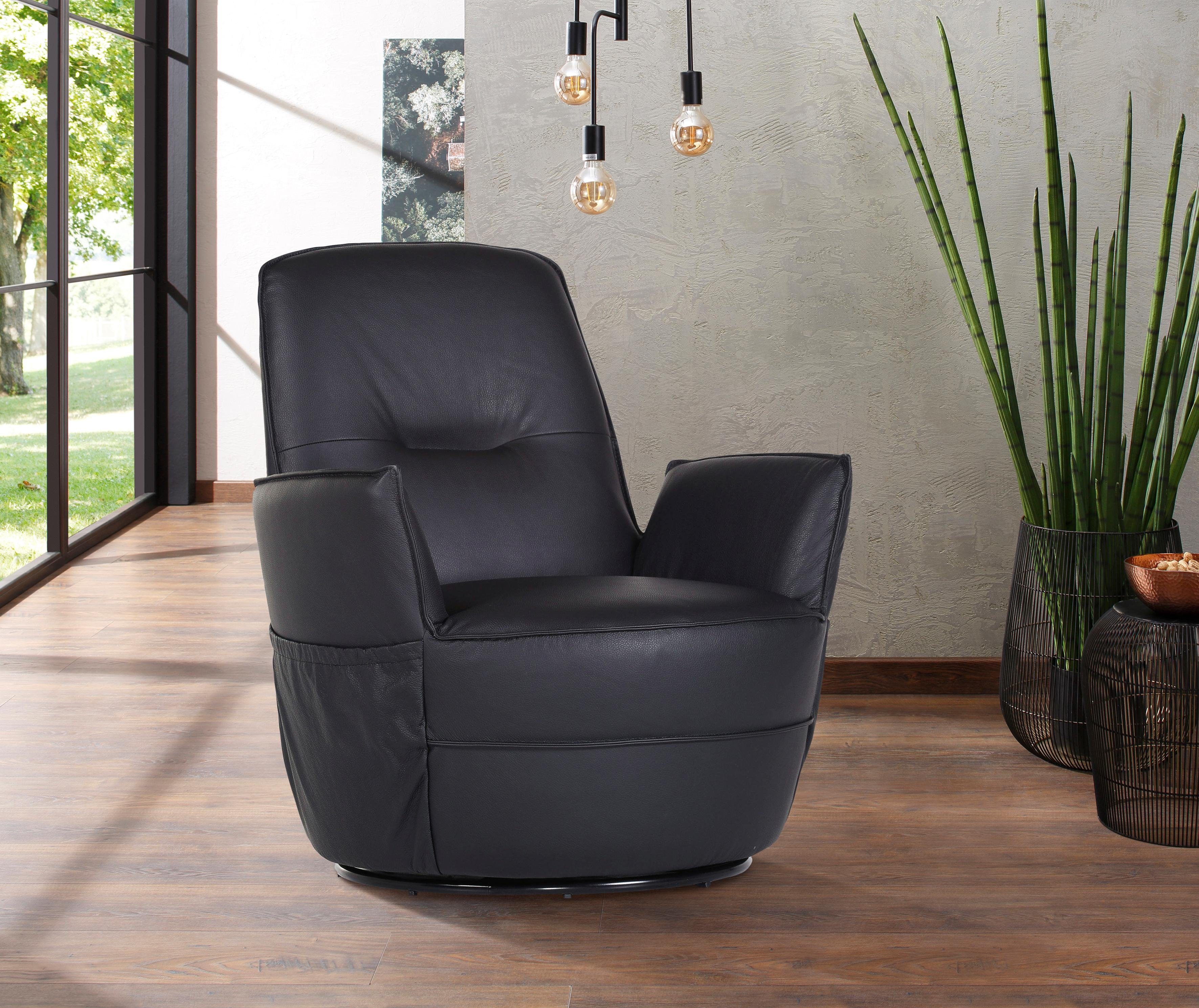 Home affaire Leder Drehsessel »Gianni« mit praktischen Seitentaschen - Home affaire