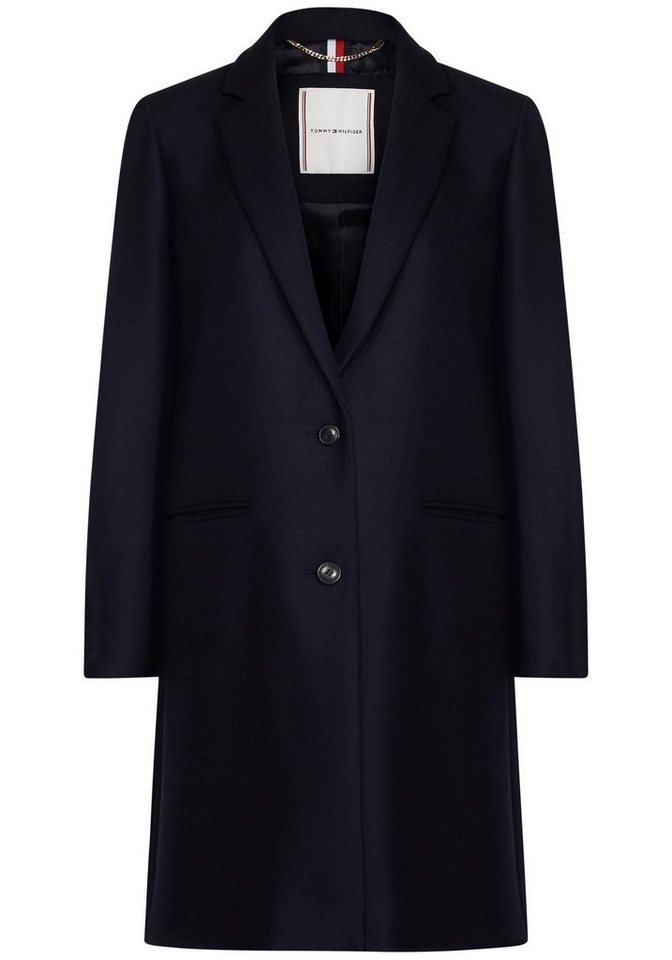 TOMMY HILFIGER Wollmantel mit Tommy-Streifen innen am Kragen online