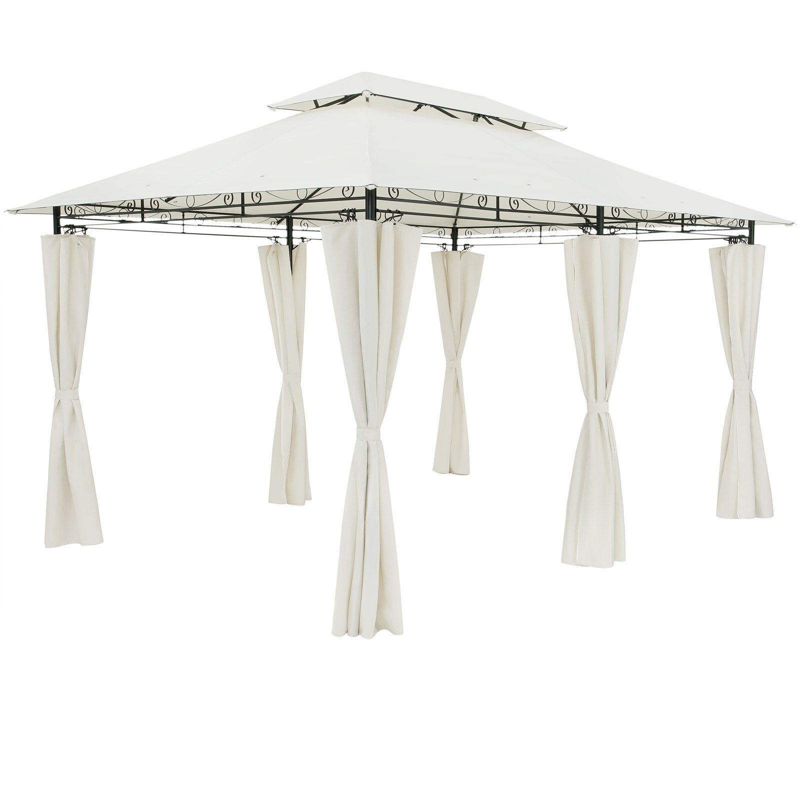 Casaria Pavillon Topas, 3x4m, UV-Schutz 50+, robust, Metall, Seitenwände günstig online kaufen