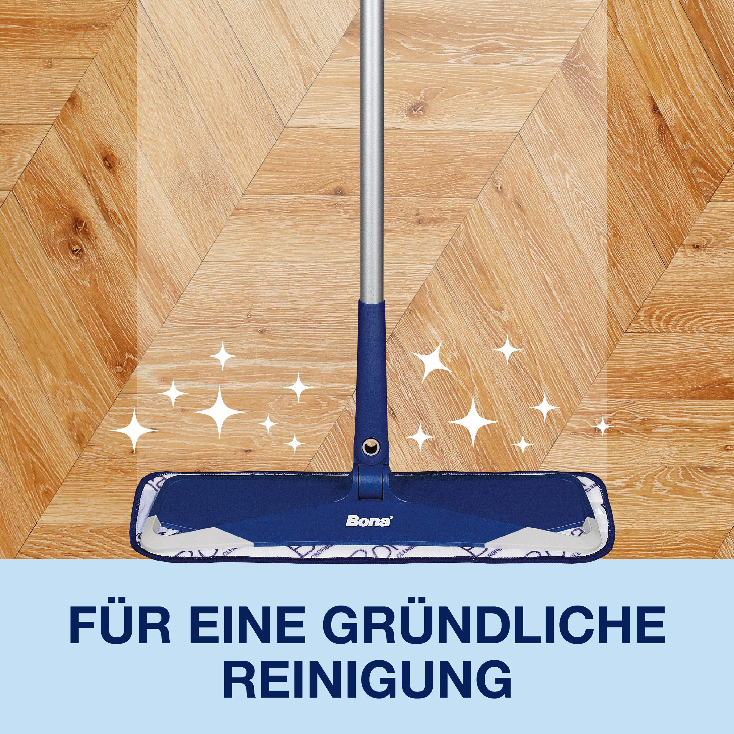 Bona Mikrofaser Deep Clean-Pad mit PowerLoop®-Technologie Wischbezug (Deep-Clean, 13.5x25.5 cm, 1-tlg., Maschinenwaschbar, Befestigung mit Klettoberfläche an allen Bona Mopps)