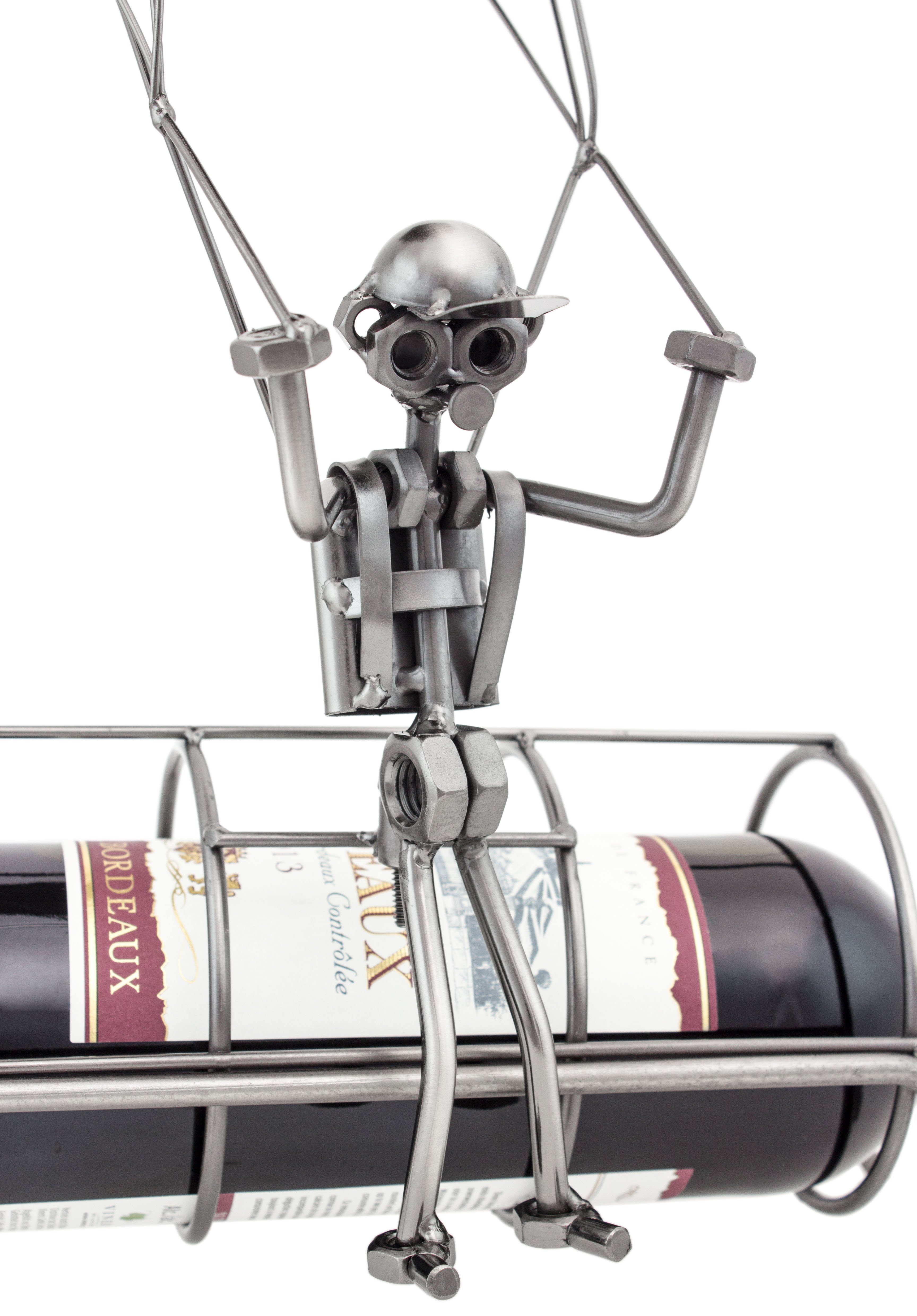 BRUBAKER Weinflaschenhalter Fallschirmspringer, (inklusive Grußkarte), Meta günstig online kaufen