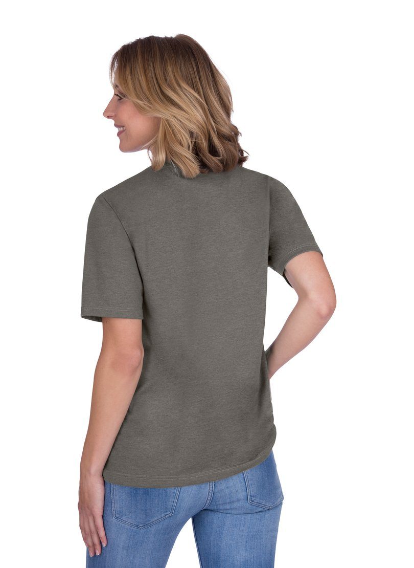 Baumwolle T-Shirt Trigema T-Shirt taupe-melange DELUXE TRIGEMA