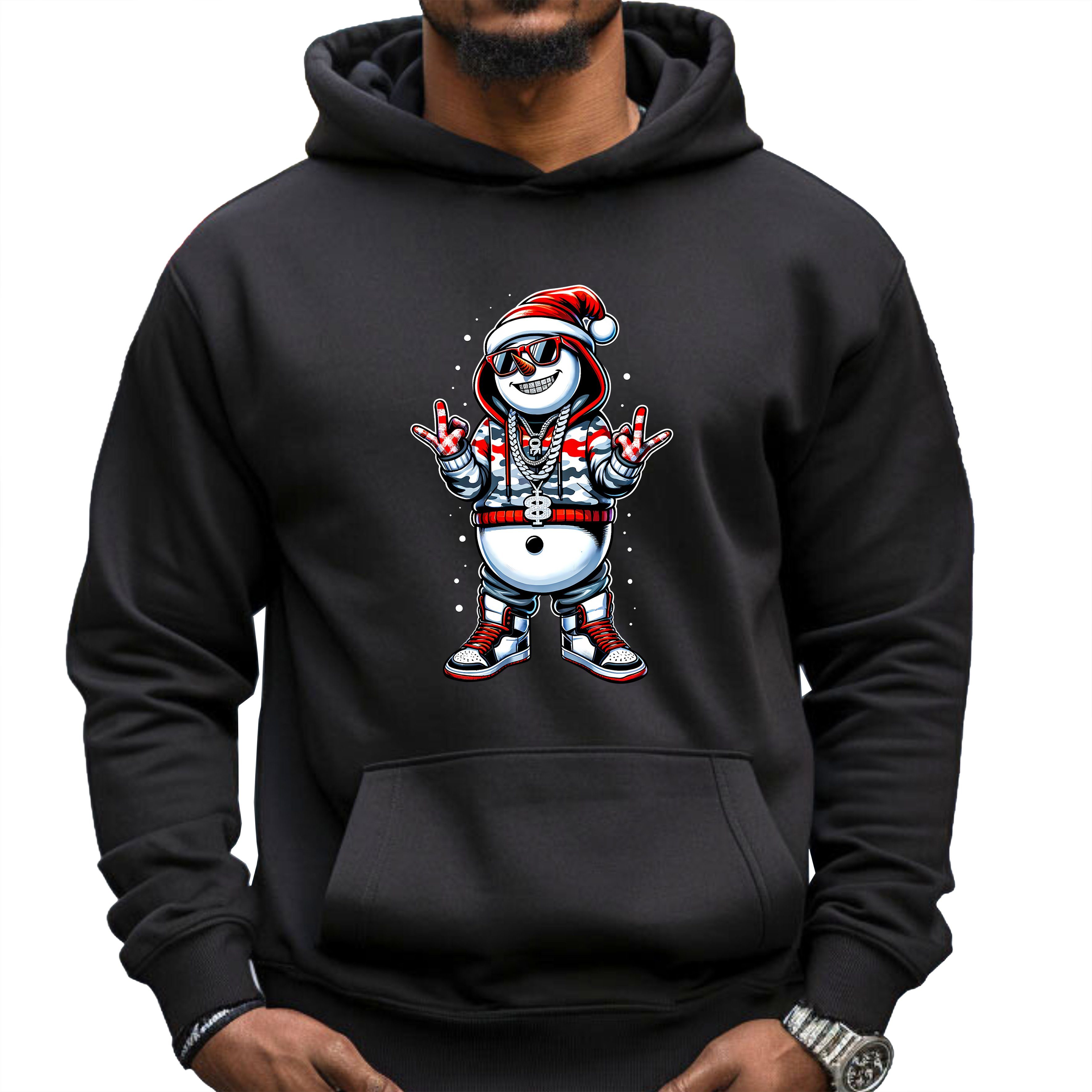 mit Weihnachtsmotiven Schwarz5.0 XS Kapuzenpullover 6XL Größen Hoodie Banco bis Winter