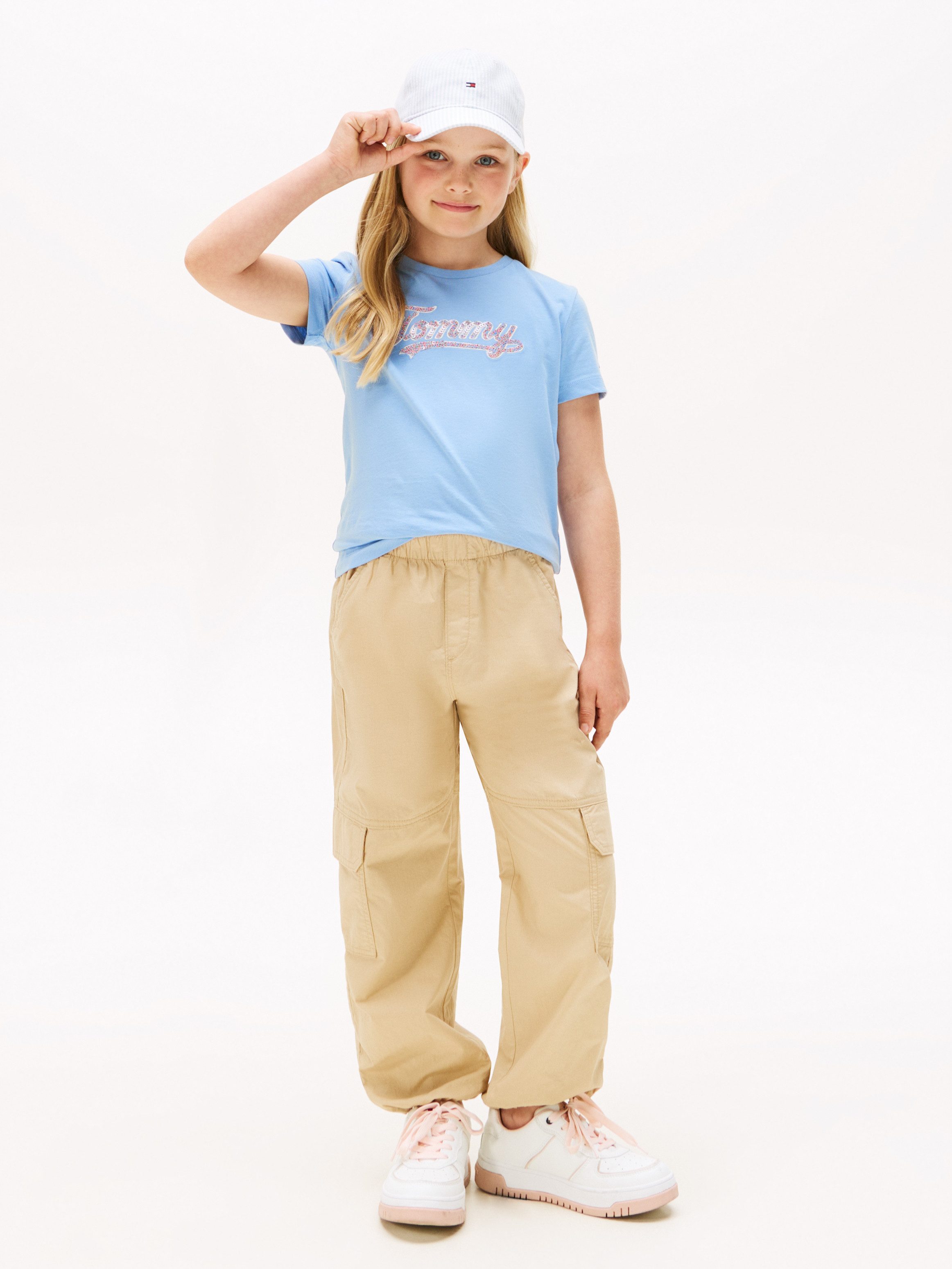 Tommy Hilfiger T-Shirt TOMMY SCRIPT SEQUINS TEE SS für Kinder bis 16 Jahre, mit Pailletten – Bild 2 von 5
