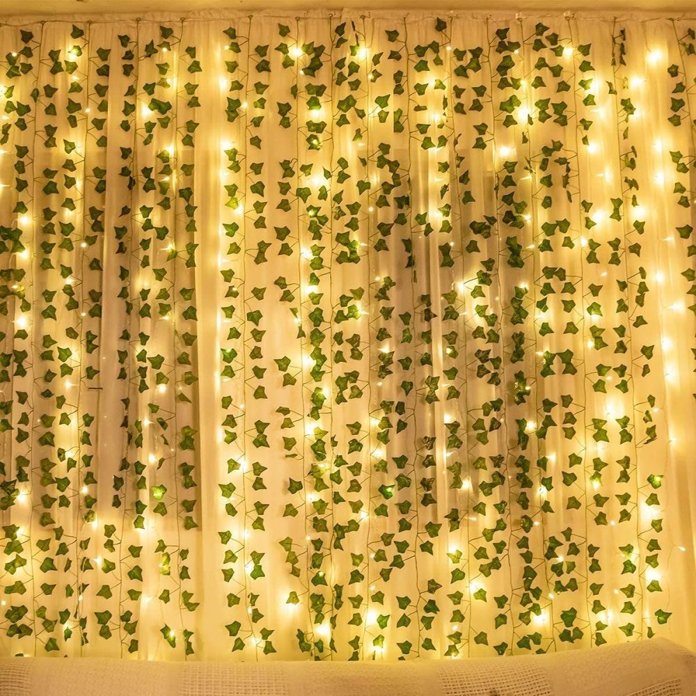 Jormftte LED-Lichternetz »12 Stück künstliche Efeugirlande, künstliches  hängend Efeu mit 100 LED-Licht, für zu Hause, Küche, Garten, Büro,  Hochzeit, Dekoration« online kaufen | OTTO