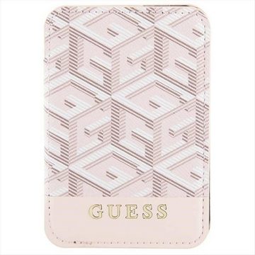 Guess Smartphone-Hülle Guess Wallet Card Slot MagSafe GCube Stripe Kartenhalter Pink