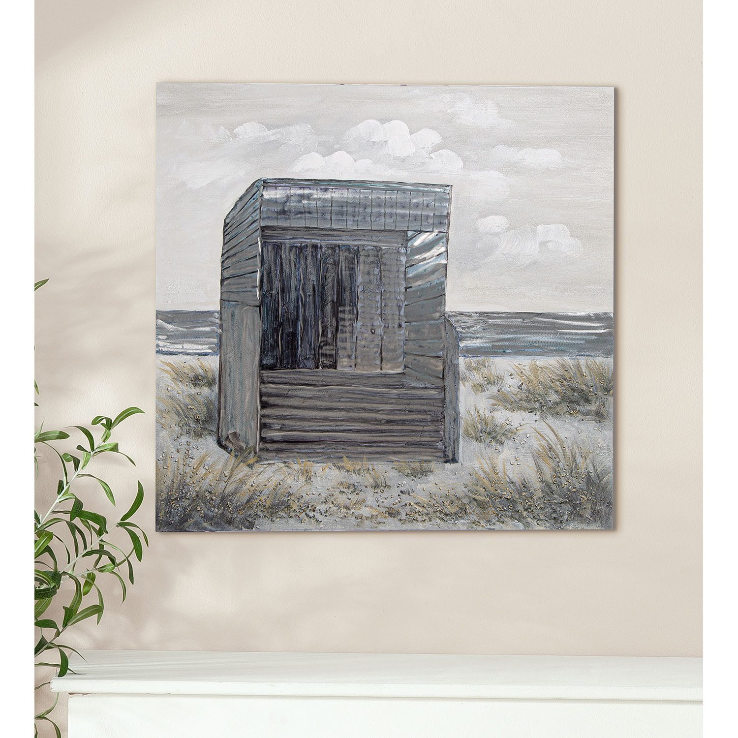 GILDE Leinwandbild Bild quadratisch Strandkorb, Strandbilder (1 St)