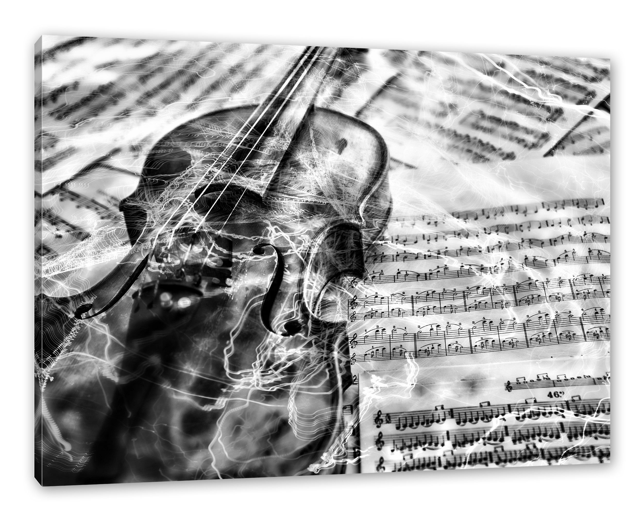 Pixxprint Leinwandbild Geige, Geige (1 St), Leinwandbild fertig bespannt, inkl. Zackenaufhänger