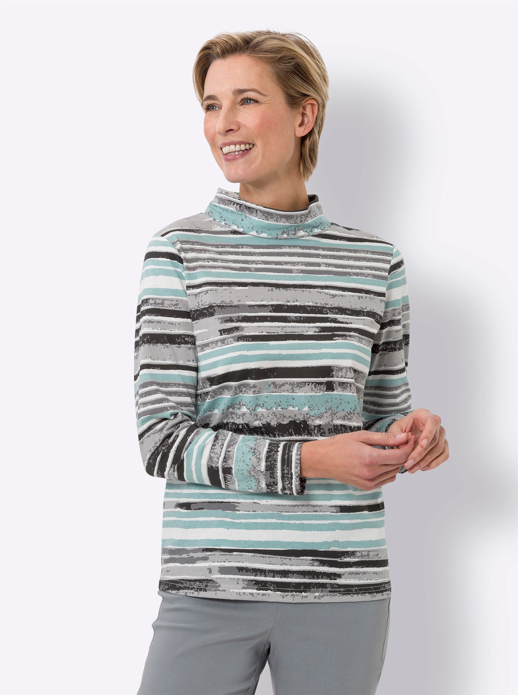 Sieh an! T-Shirt Stehkragenshirt günstig online kaufen