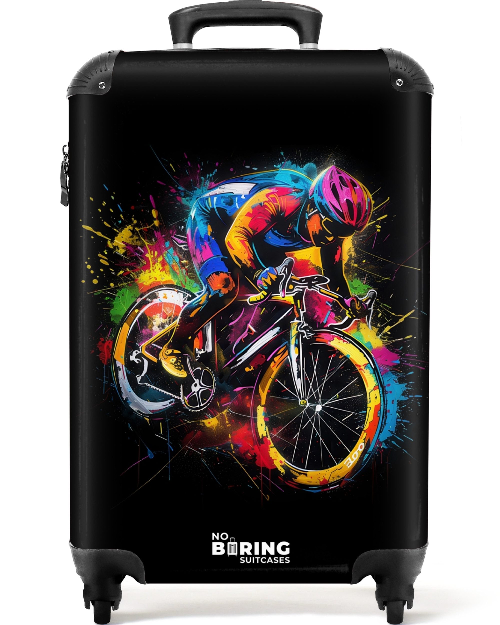 NoBoringSuitcases.com© Hartschalen-Trolley Bunter Radfahrer mit Farbe günstig online kaufen
