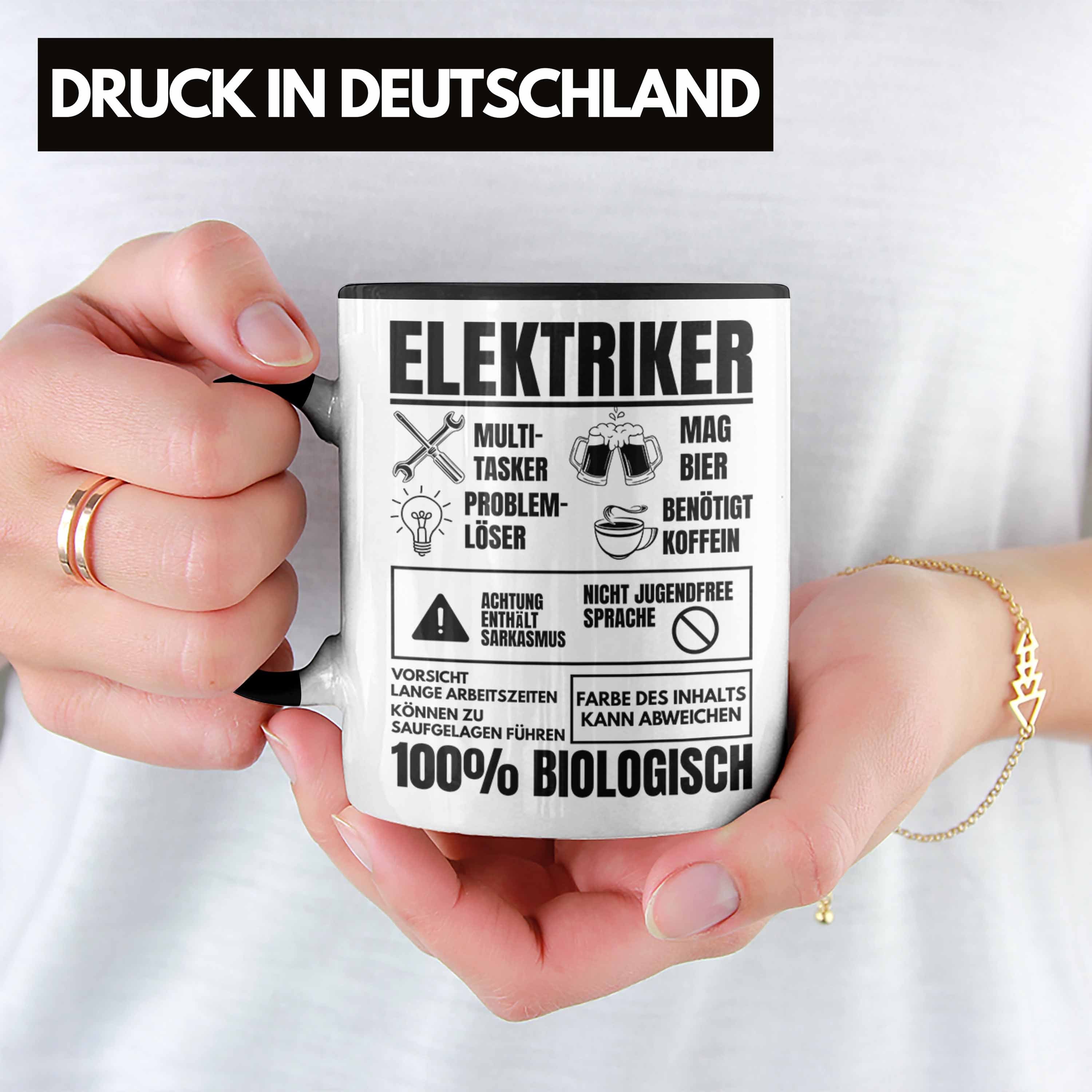 - Geschenkidee Schwarz Trendation Lustiger Multitasker Tasse Geschenk Trendation Elektriker Männer Elektromeister Spruch Tasse