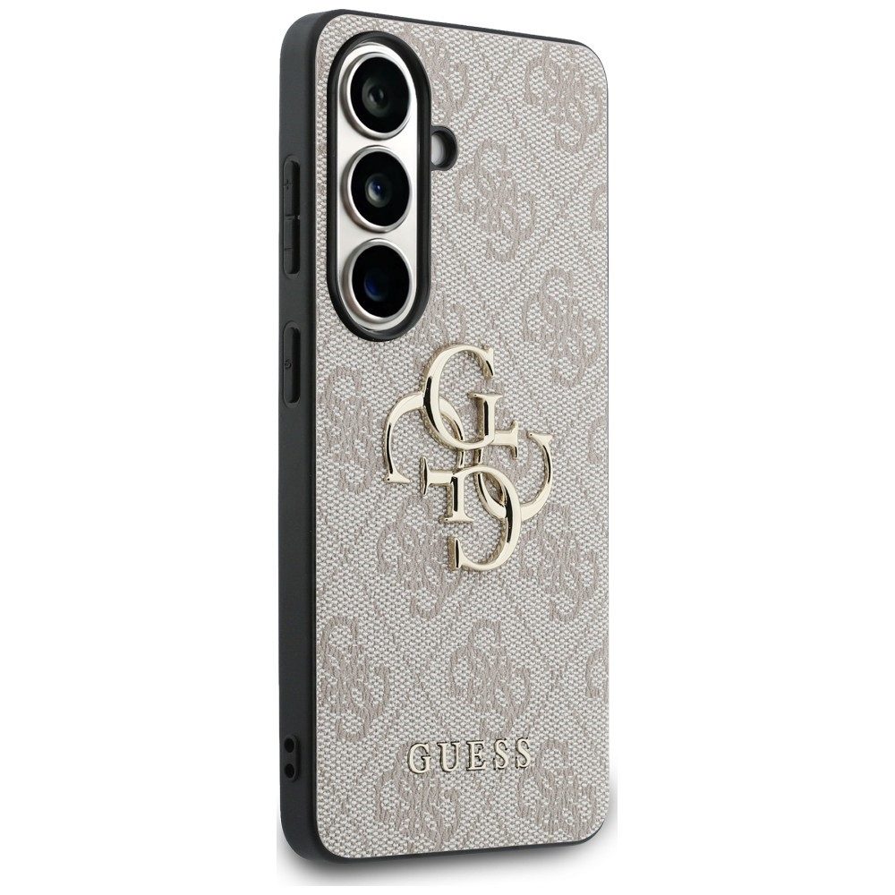 Guess Handyhülle Hülle Galaxy S26 Kunstleder rosa goldfarbenes 4G Big Logo Metall 6,3 Zoll, Kantenschutz – Bild 4 von 5