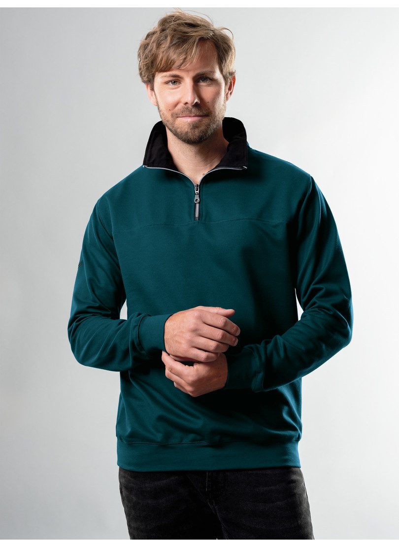 Trigema Sweatshirt TRIGEMA Sweatshirt mit Reißverschluss