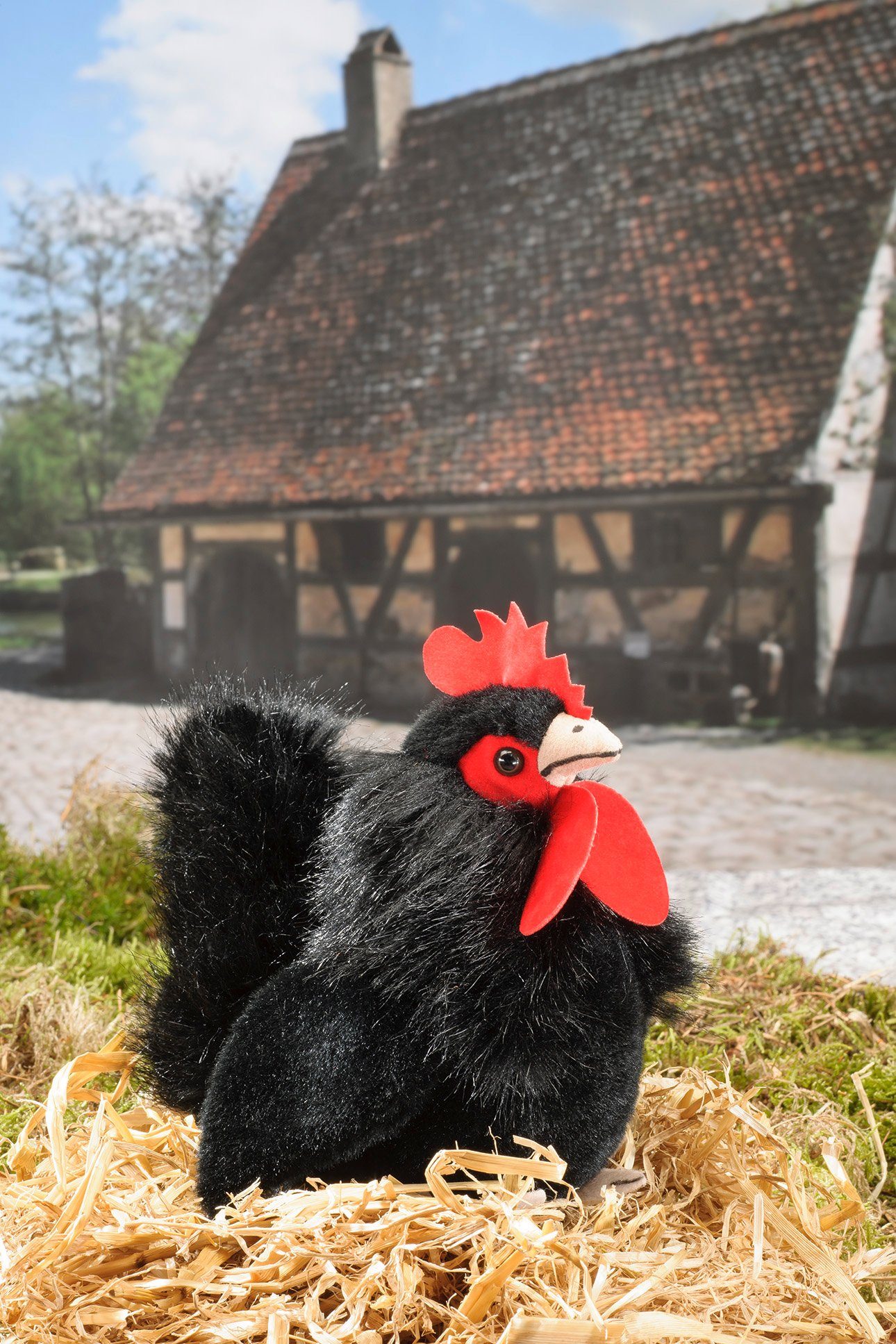 Kösen Kuscheltier Hahn schwarz 14 cm Hühner Hennen