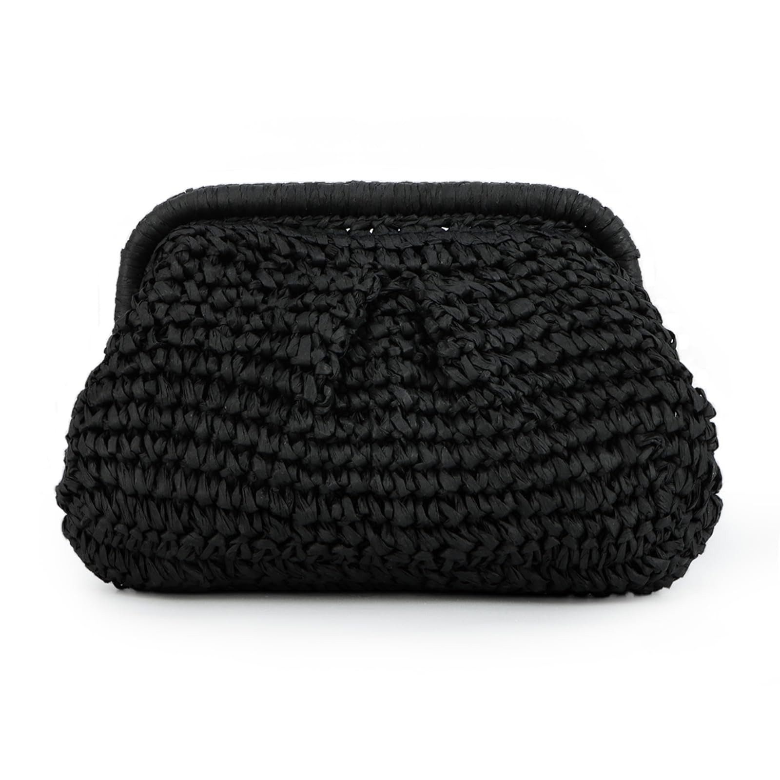 Zaewry Clutch Stroh Clutch Damen Sommer, Umhängetasche, Strandtasche Boho, Cloud Dumpling Bag, Schultertasche Beach Bag Elegant